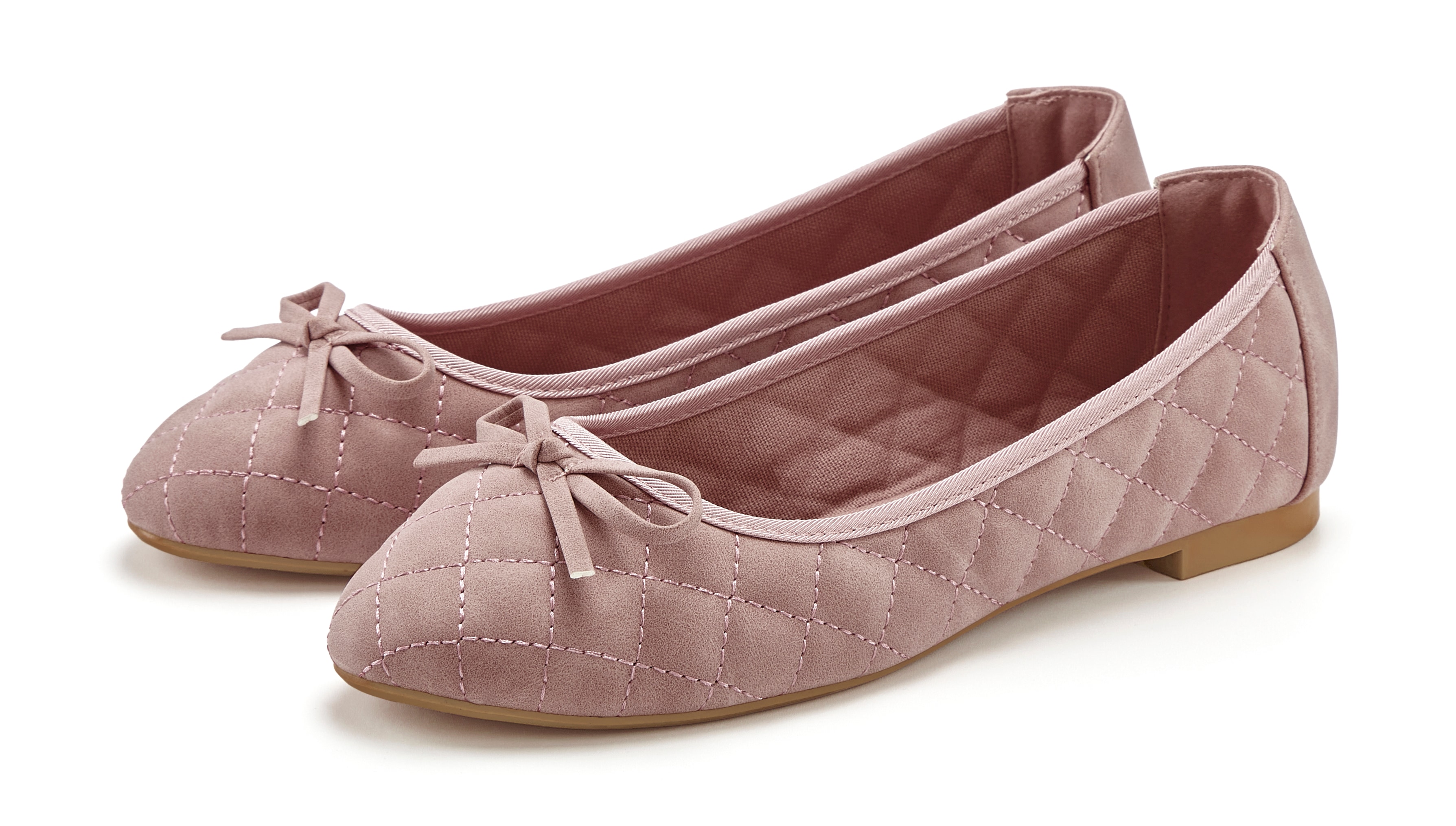 LASCANA Ballerina "Slipper, Schlüpfschuh, Freizeitschuh, Slip-On-Sneaker," mit eleganter Schleifenapplikation VEGAN