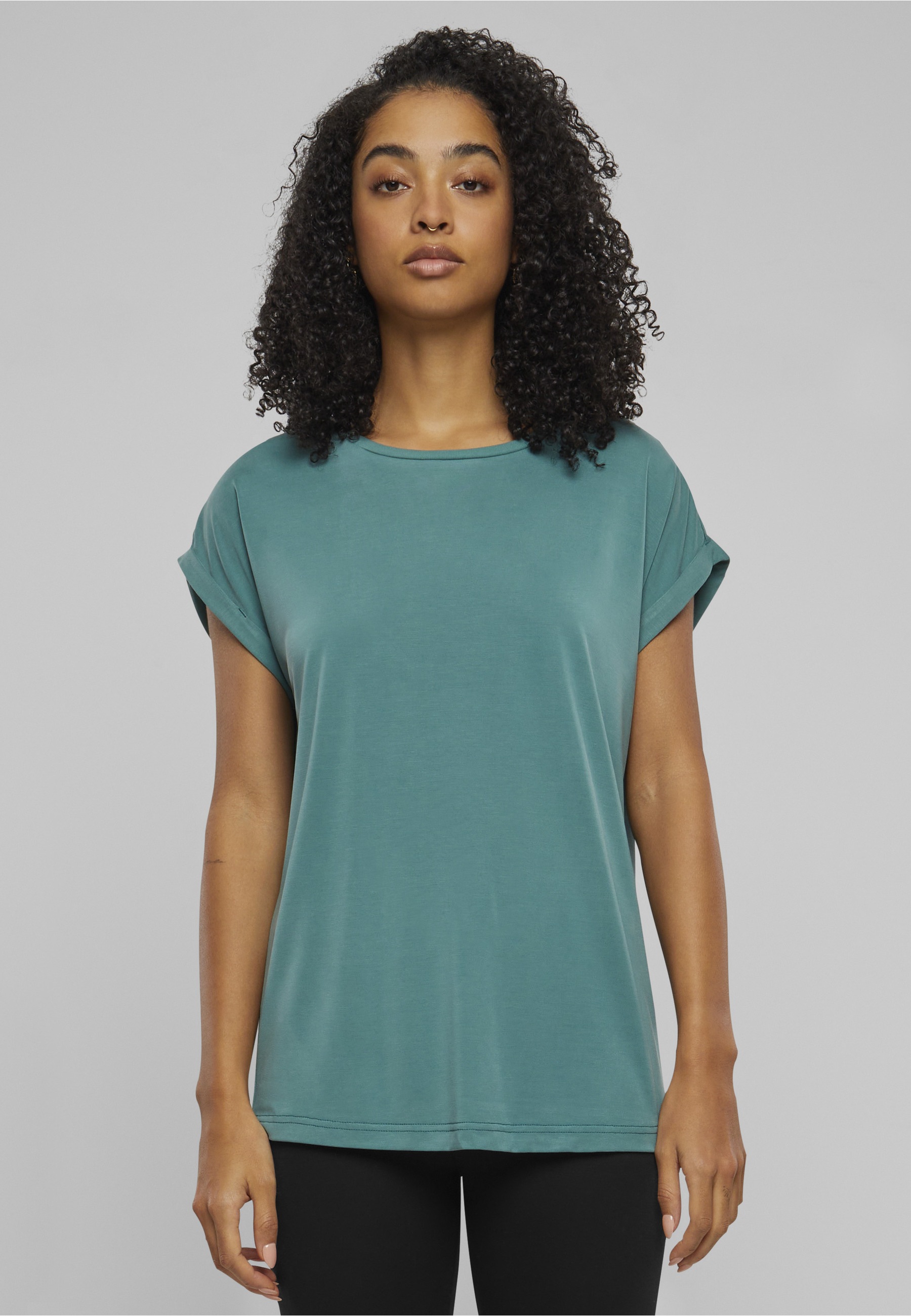 URBAN CLASSICS Kurzarmshirt »Urban Classics Damen Ladies Modal Extended Shoulder Tee« 1 Stk.