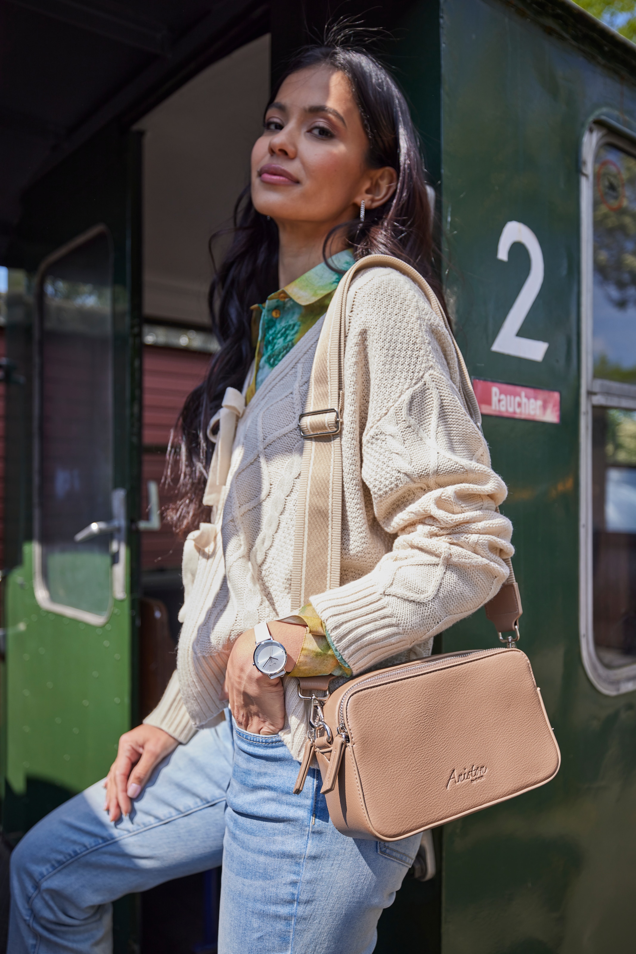 Aniston SELECTED Strickjacke, mit Zopf- und Rautenmuster - NEUE KOLLEKTION