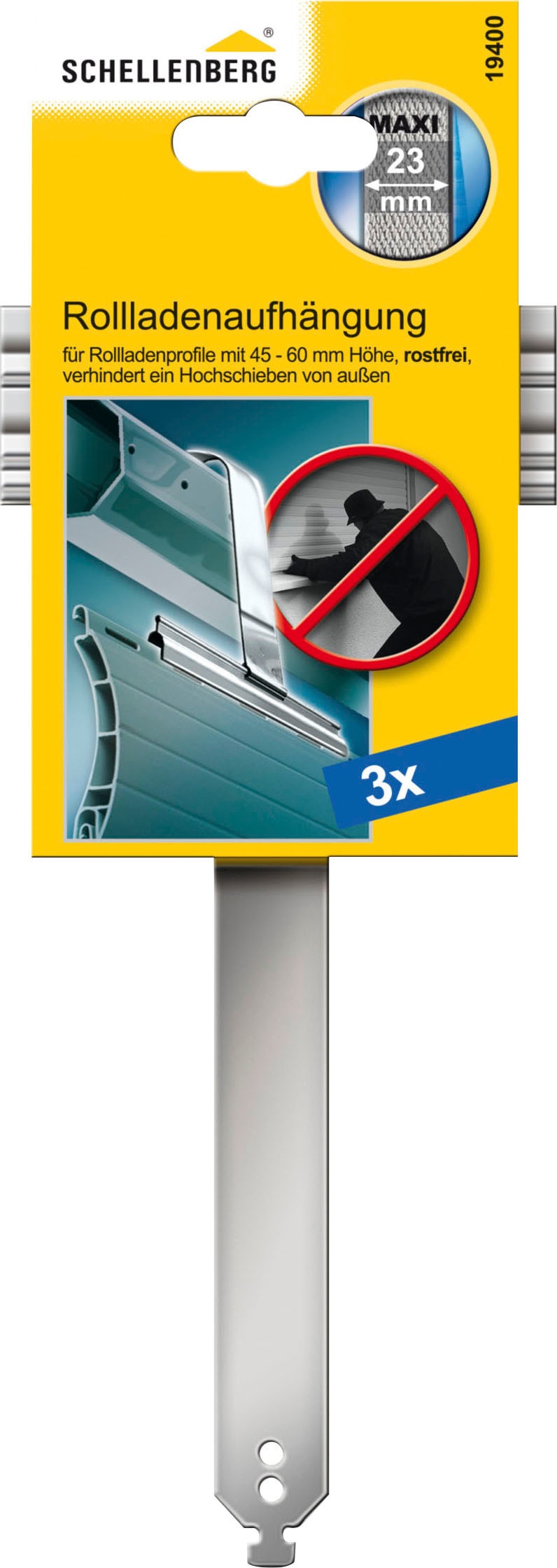 SCHELLENBERG Rollladenaufhängung »Maxi«, für Ø 60 mm, Profildeckhöhe: 52 mm, Steck-Montage, Edelstahl
