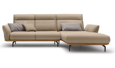 hülsta sofa Ecksofa »hs.460«, Sockel in Nussbaum, Winkelfüße in Umbragrau, Breite 298 cm kaufen