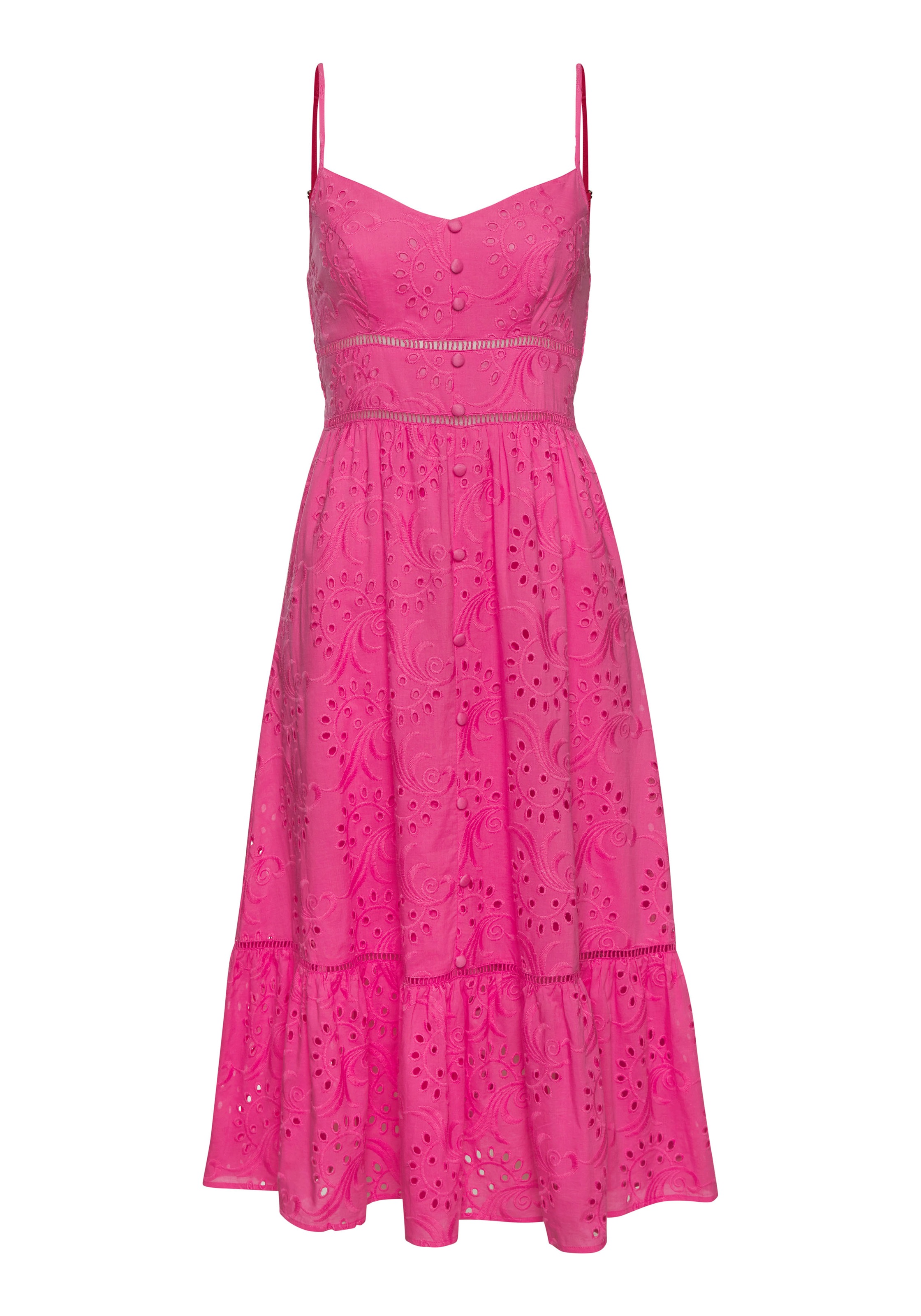 Buffalo Midikleid, mit hochwertiger Lochstickerei, luftiges Sommerkleid aus günstig online kaufen