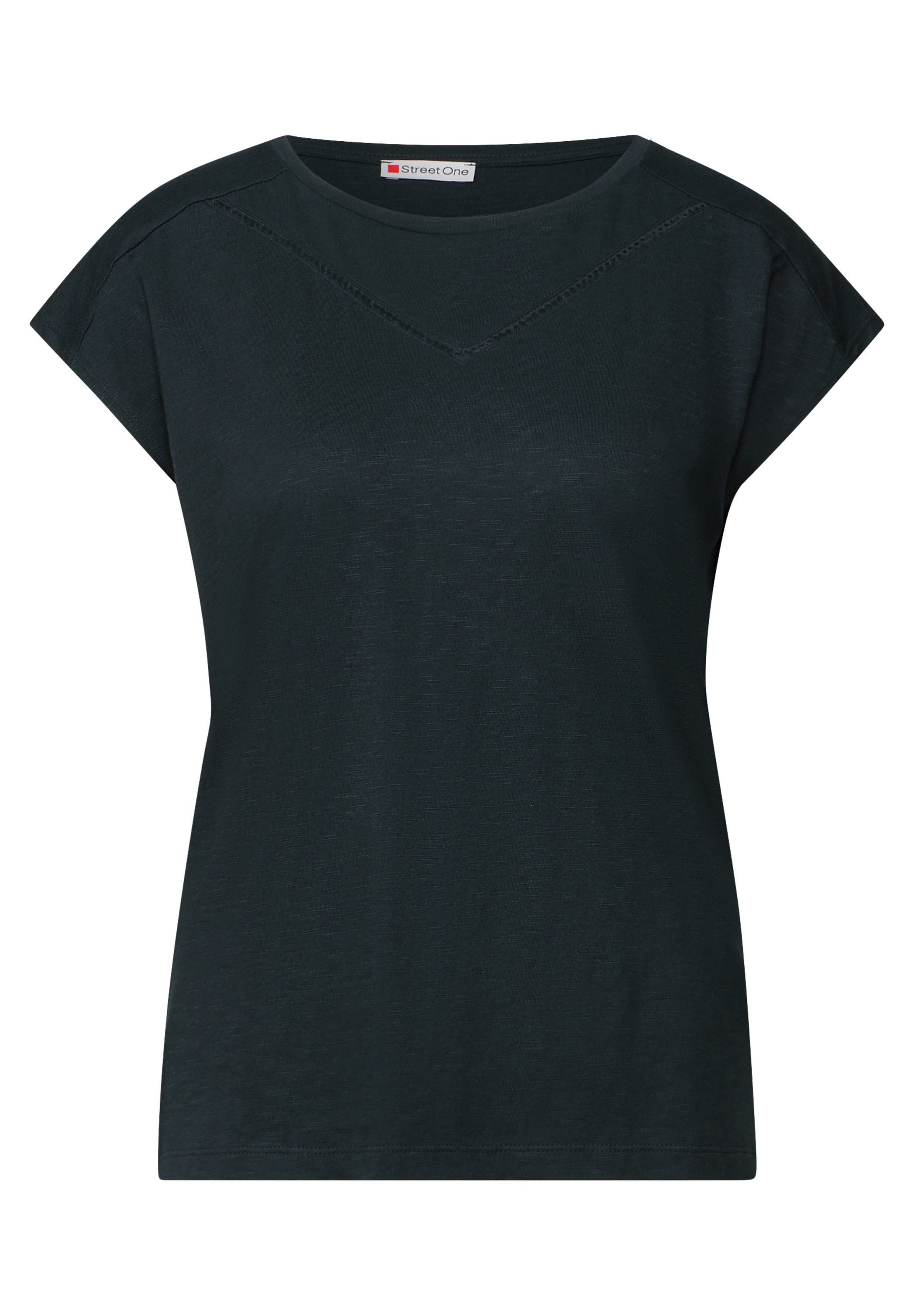 STREET ONE T-Shirt, mit Materialmix