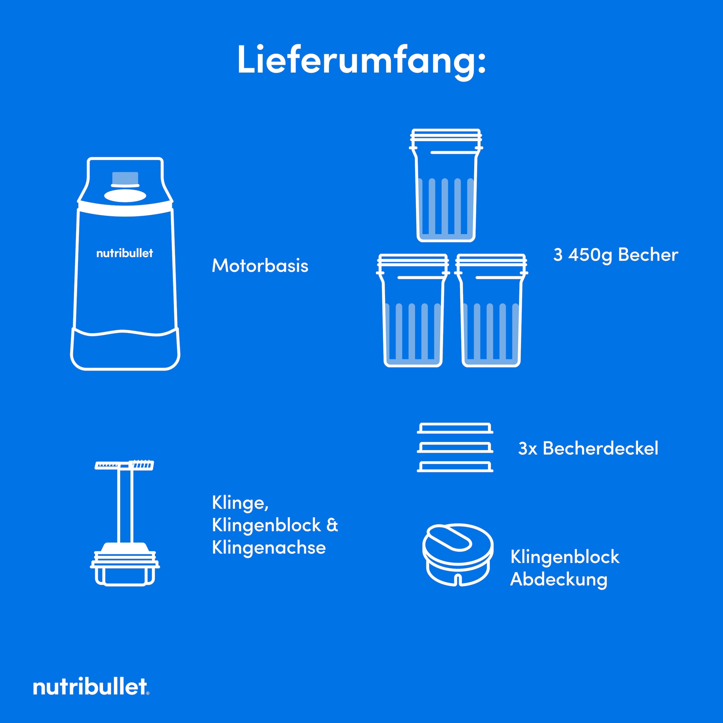 nutribullet Eismaschine »nutribullet Chill, 5 Programme, 3 Behälter (NBD0503W)« 500 W Eis, Gelato, Sorbet, Smoothie Bowl, Frozen Yoghurt