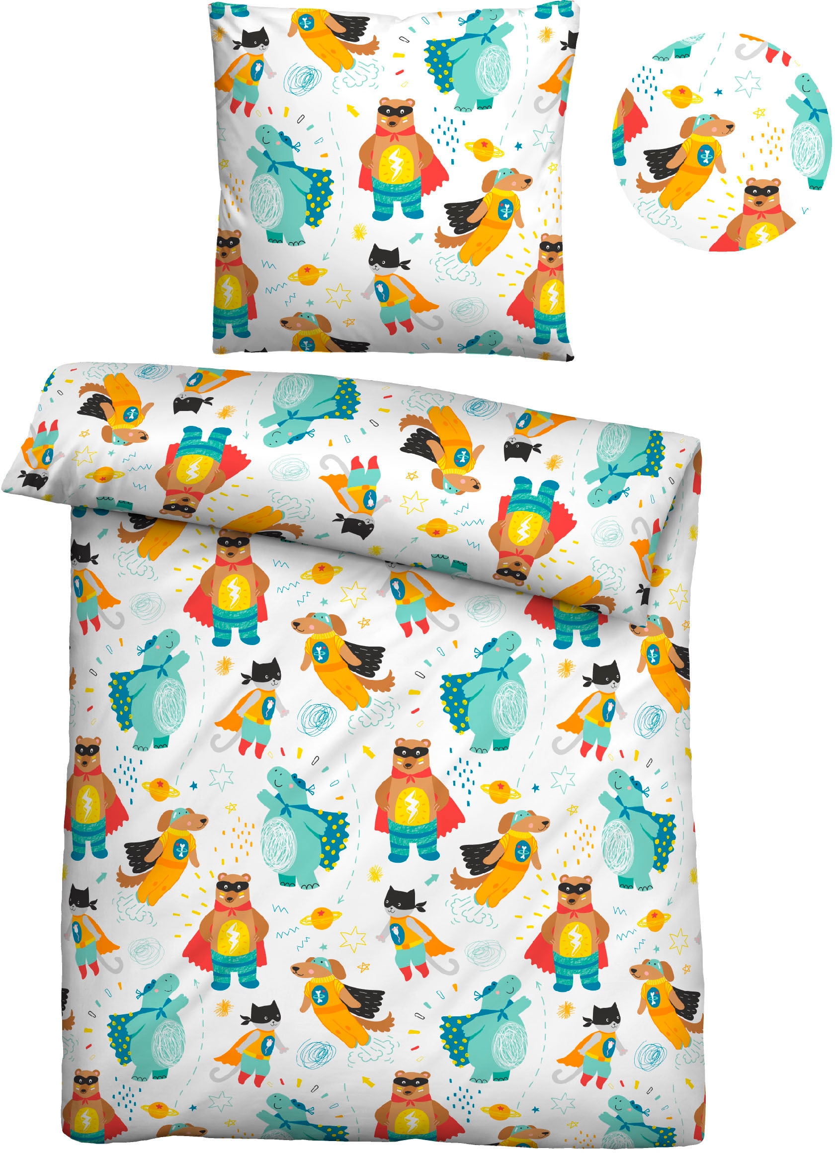 Biberna Kinderbettwäsche "Yuna" 2 Stk. hautfreundlich, kühlend, mit Reißver günstig online kaufen