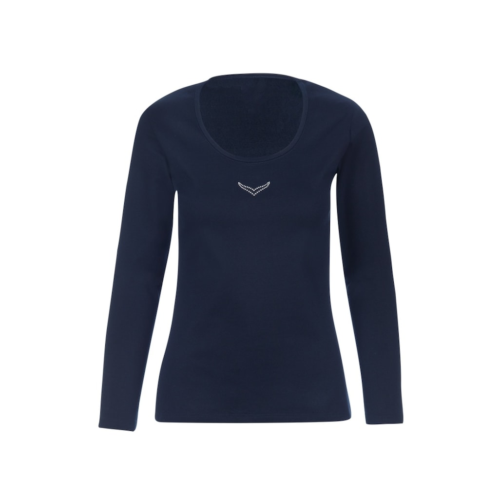 Trigema Longsleeve »TRIGEMA Langarmshirt mit Kristallsteinen«, (1 tlg.)