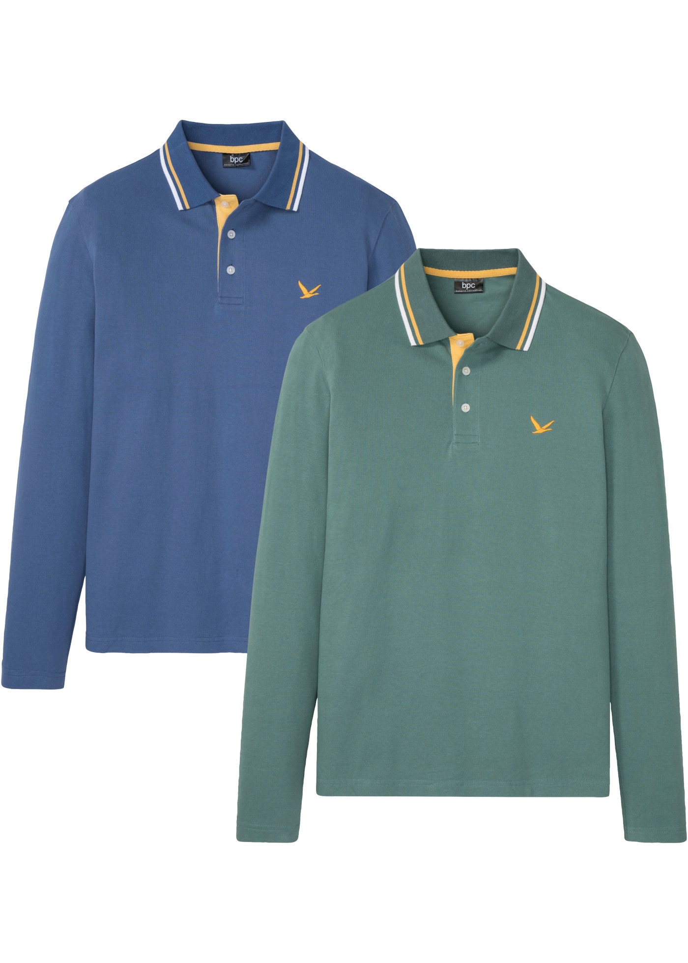 bonprix Poloshirt Packung,  im 2er Pack, Regular Fit, mit kleiner Stickerei auf der Brust