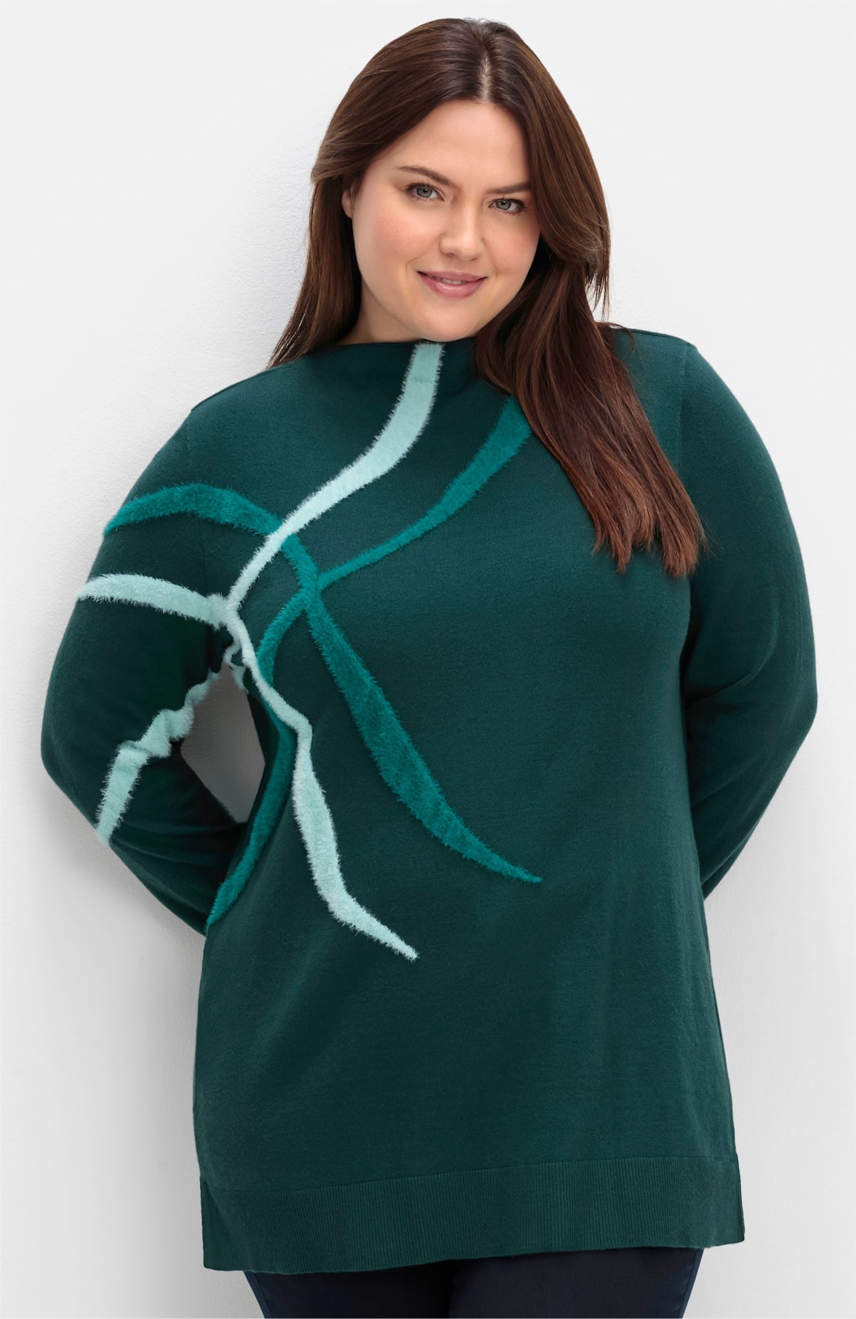 Sheego Stehkragenpullover "Stehkragenpullover" günstig online kaufen