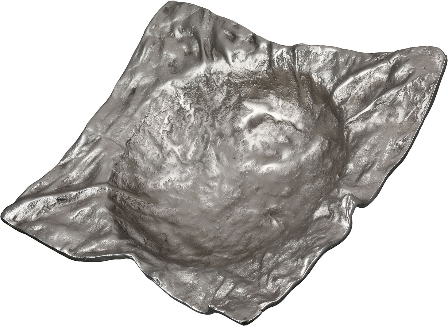 GILDE Schale »Deko-Schale Crumple silberfarben« 1 aus Aluminium