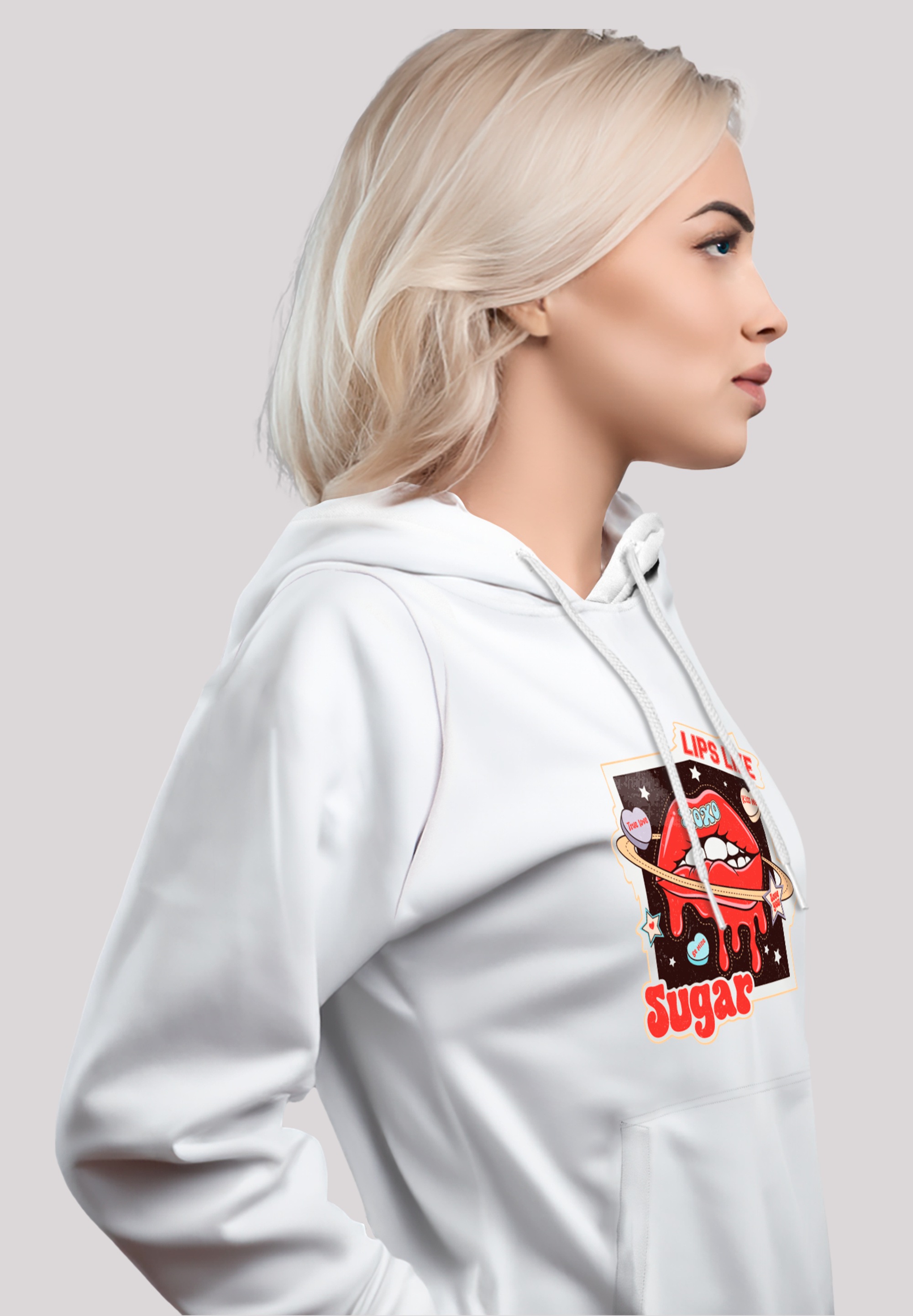 F4NT4STIC Kapuzenpullover »Lips like sugar retro fashion Valentinstag«, Premium Qualität