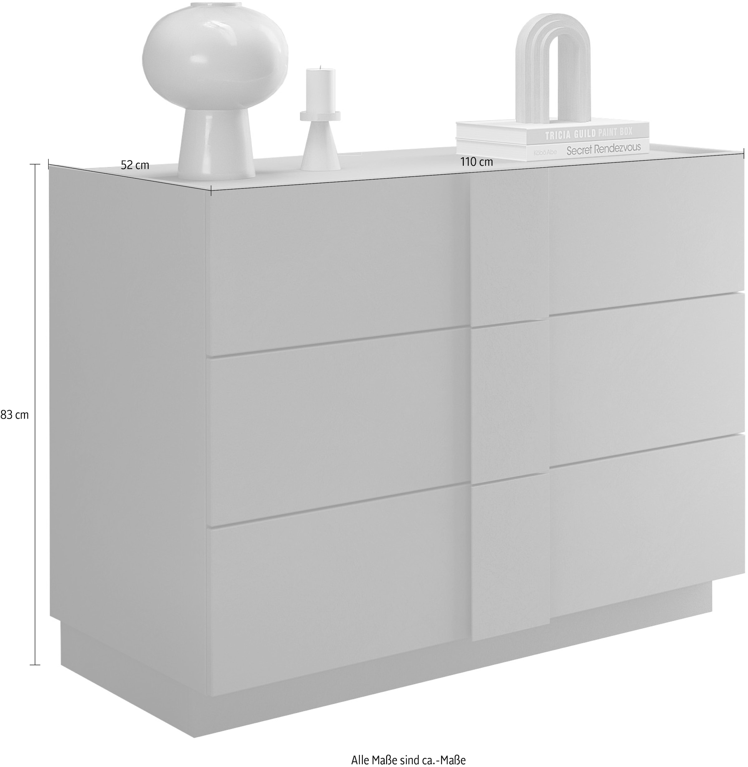 INOSIGN Schubkastenkommode »Jupiter, Kommode, Stauraumkommode, Beistellkommode, 2 Schubladen«