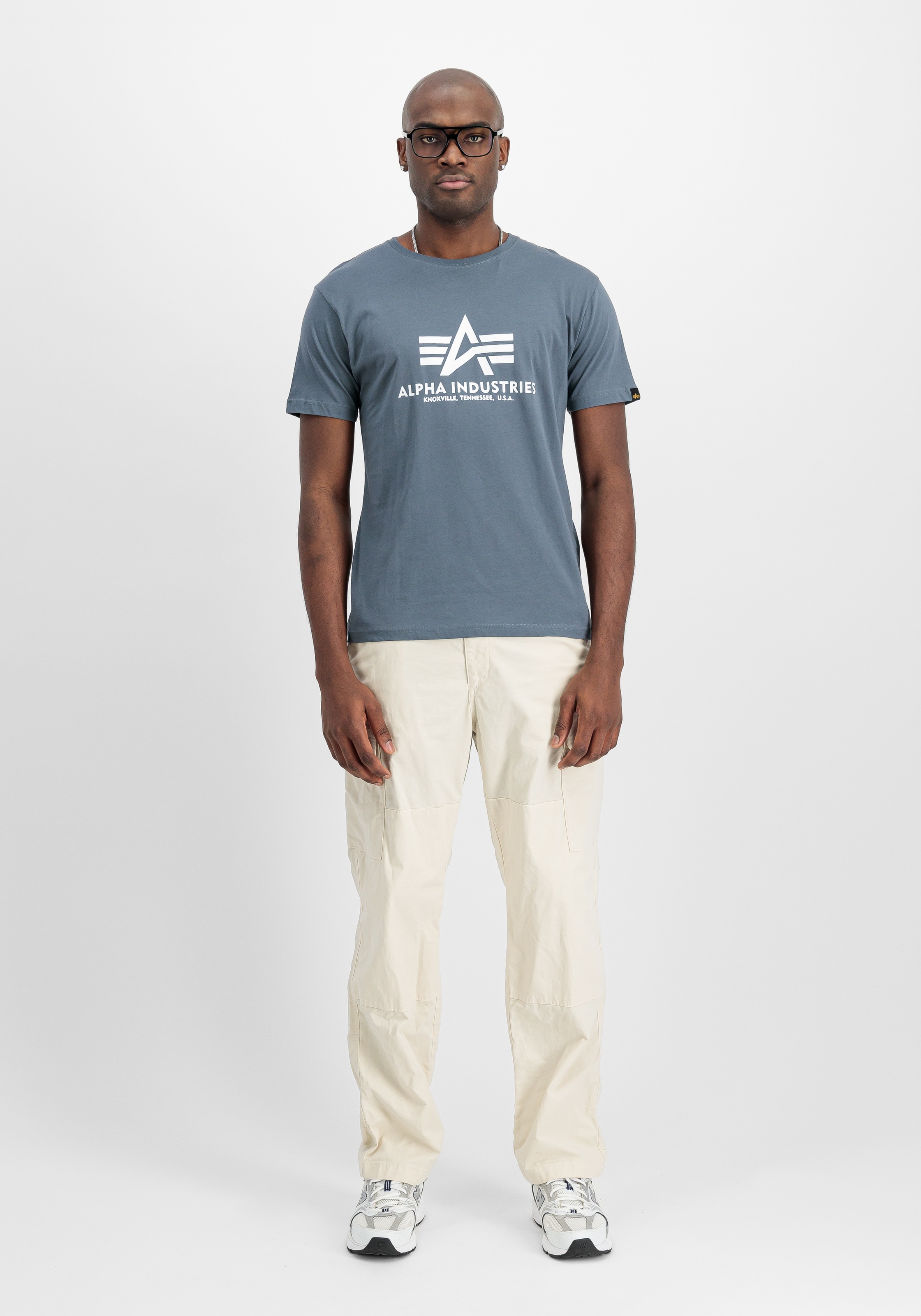 Alpha Industries Basic Short Sleeve T-Shirt Denim Blue L Men 3