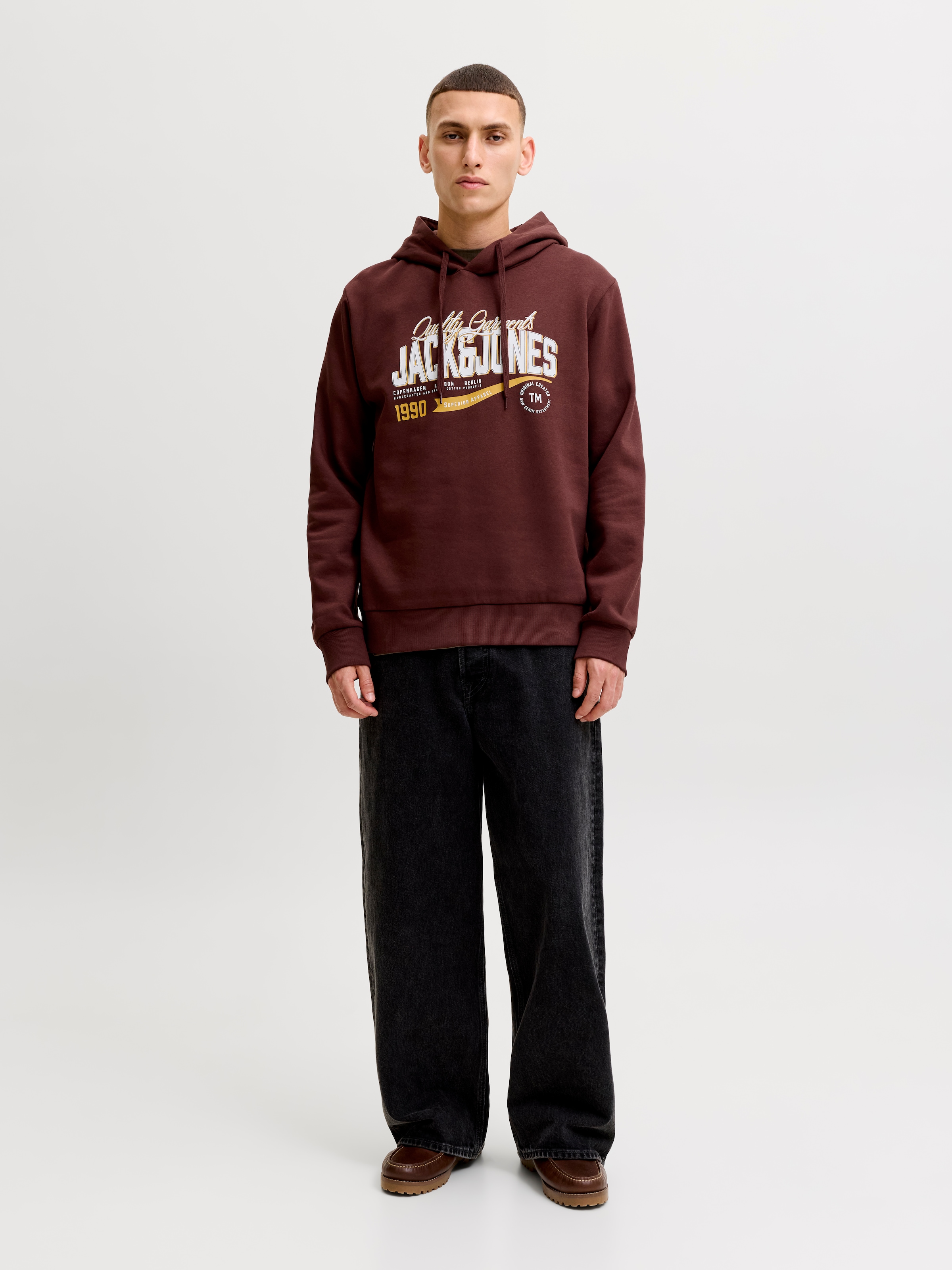 Jack & Jones Kapuzensweatshirt »JJELOGO SWEAT HOOD 2 COL AW26 SN«, Baumwollmischung, regular fit
