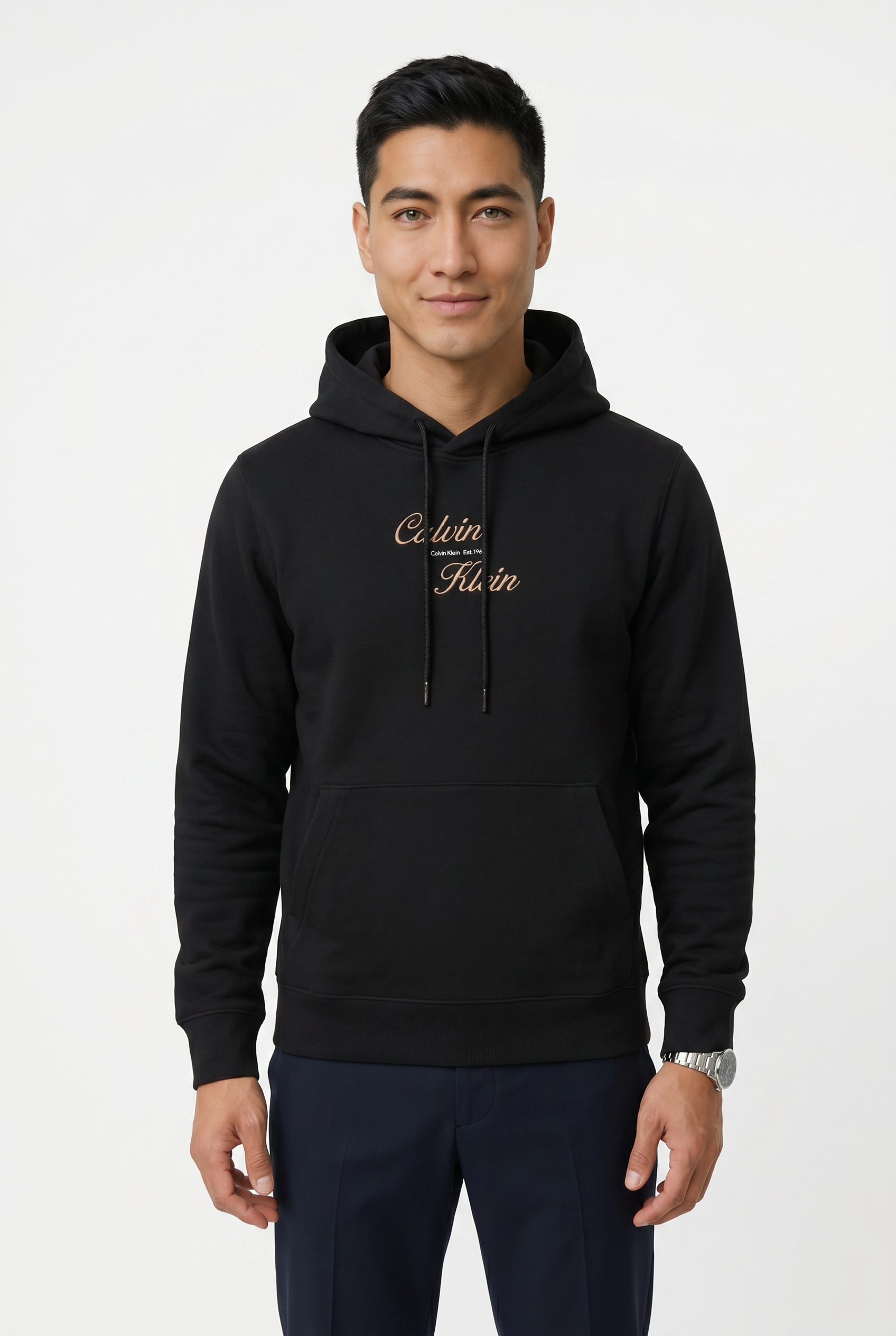Calvin Klein Jeans Kapuzensweatshirt, Stickerei, Regular Fit, reine Baumwolle