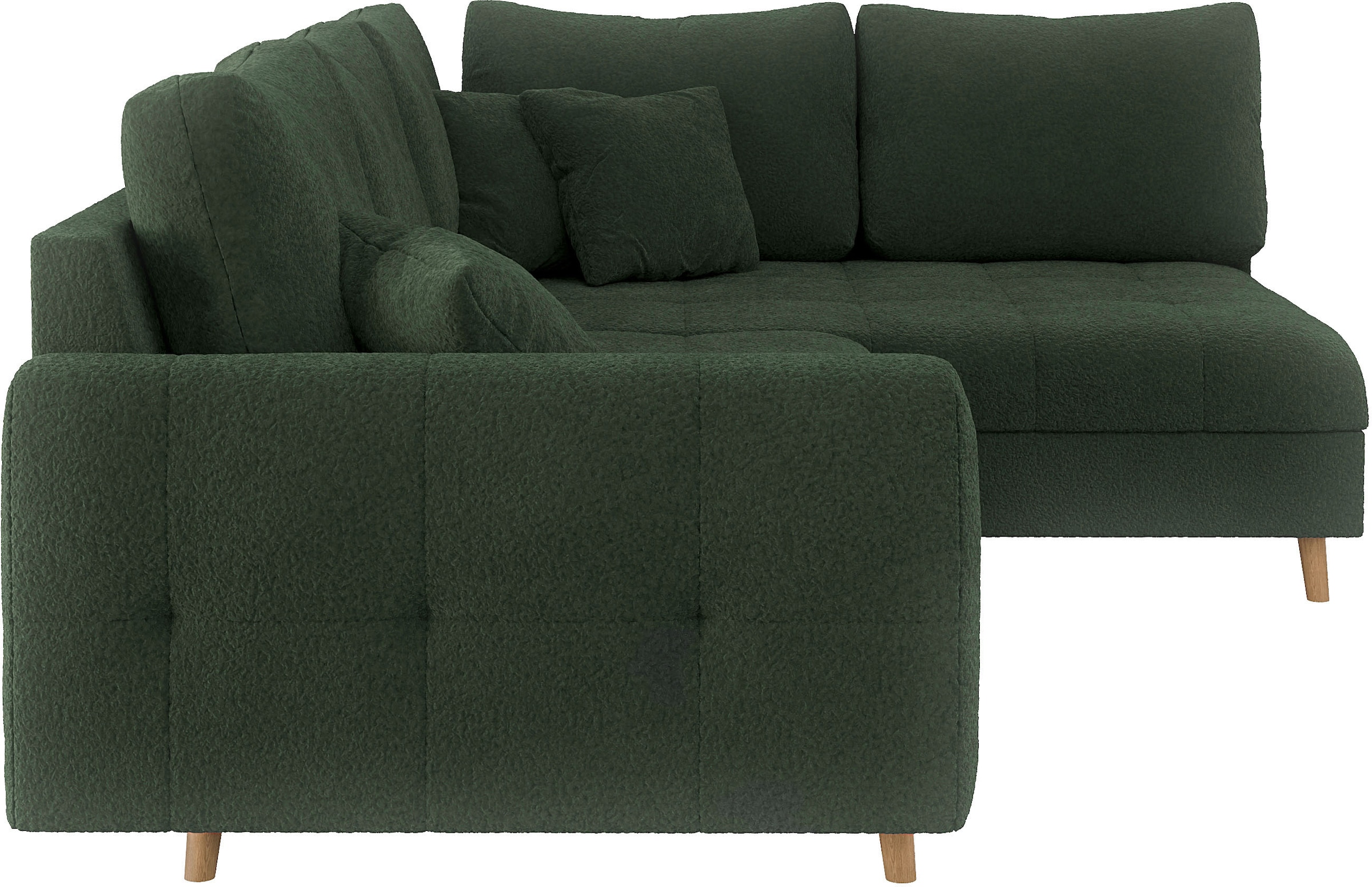 Home affaire Ecksofa »CHARRE L-Form mit Ottomane, Maße B/T/H: 231/161/81 cm«, feine Steppung, lose Rücken- und Zierkissen, auch in Cord und Bouclé