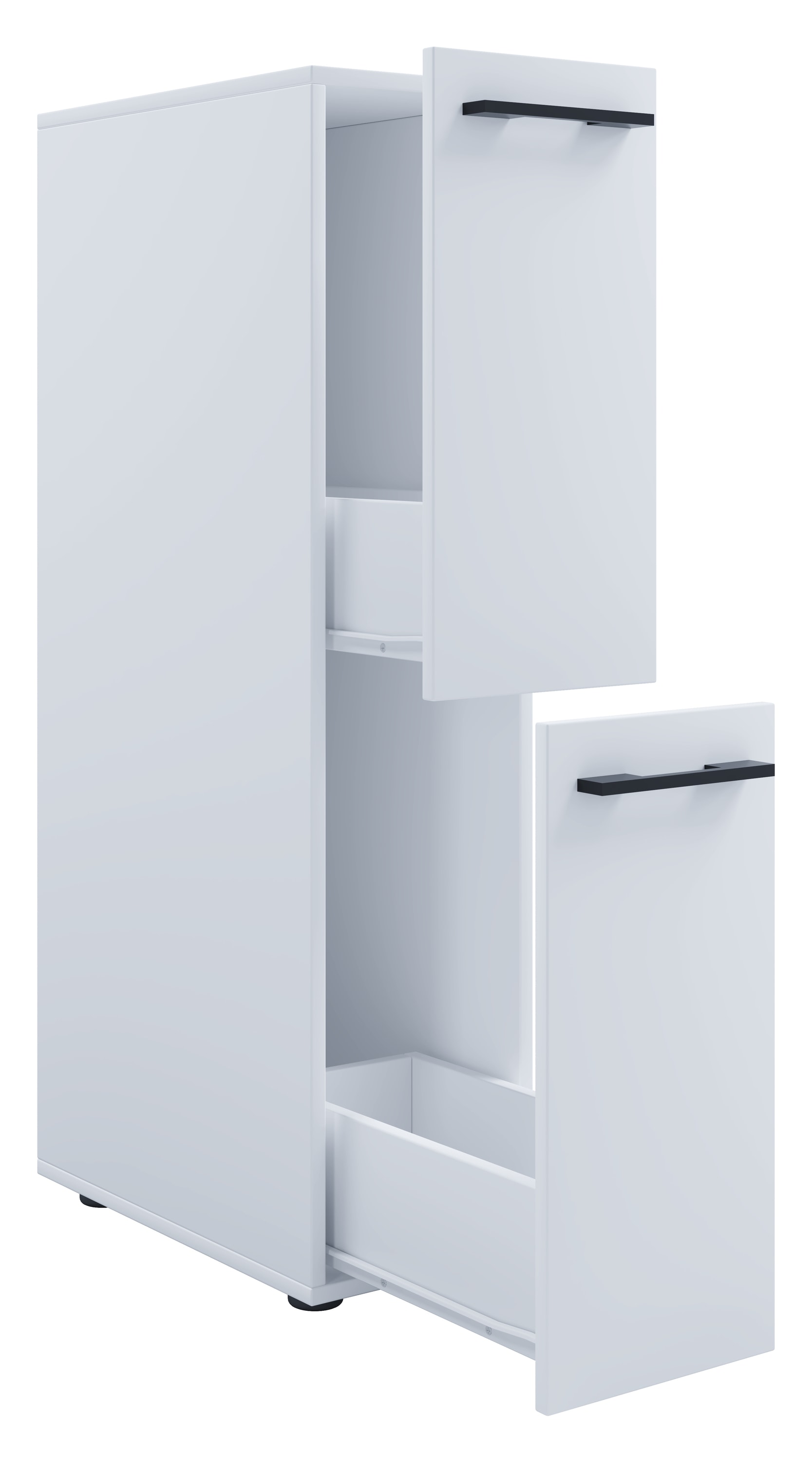 VCM Hochschrank »VCM Badmöbel Nischenschrank | Maße: H. 110 x B. 25 x T. 50 cm | 2Schubladen - Sadilo L«, (1 St.)