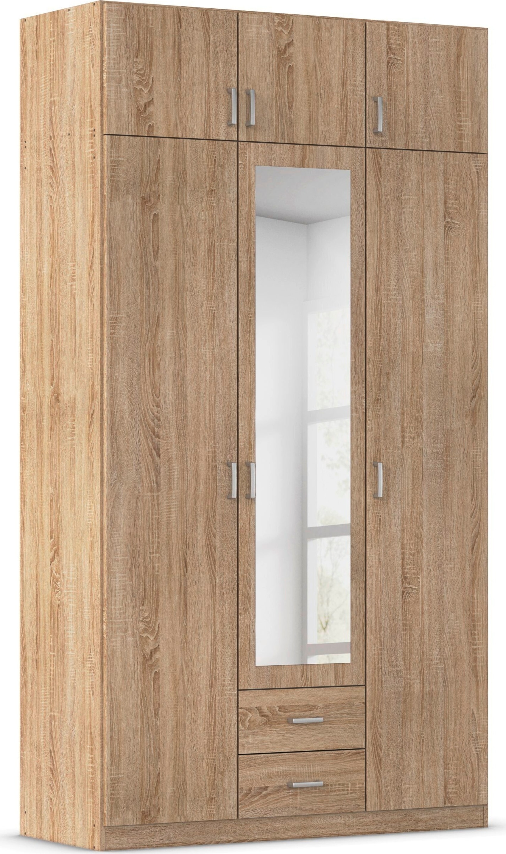 rauch Kleiderschrank "Schrank Garderobe Wäscheschrank GAMMA in 4 Breiten 91-226 cm" 3 verschiedene Ausstattungen BASIC/CLASSIC/PREMIUM (inkl. SOFT-CLOSE), mit Schubladen und Schrankaufsatz sowie Spiegel MADE IN GERMANY