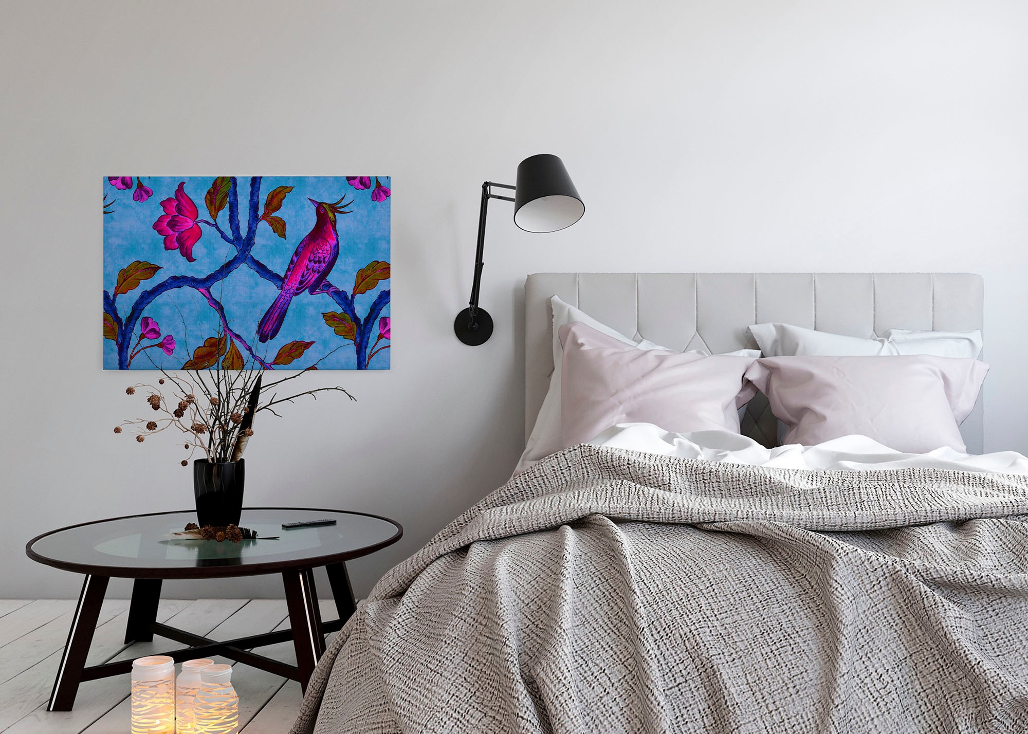 A.S. Création Leinwandbild »bird of paradise«, Kunst-Vögel-Kinder, (1 St.), Keilrahmen Bild Vogel Bunt Leinwand-Bild Wohnzimmer modern Wandbild