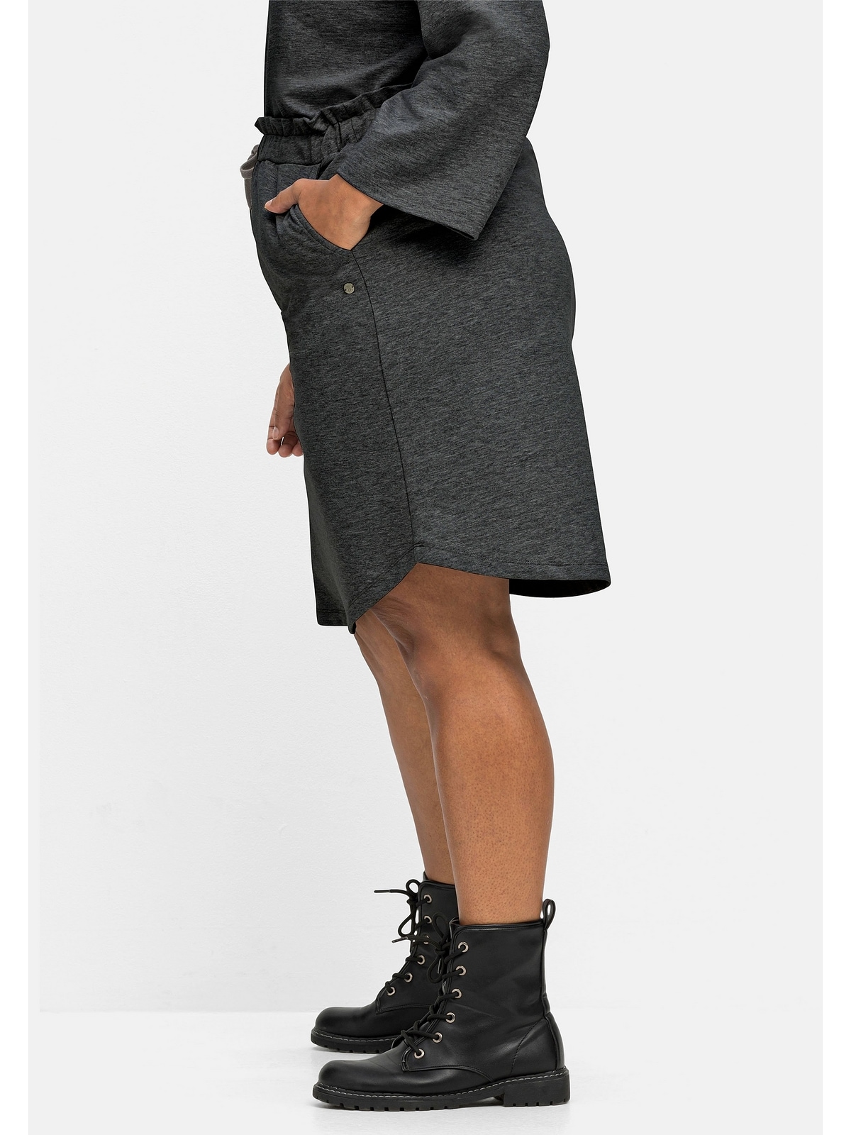 Sheego Jerseyrock »Große Größen«, mit hohem Bund und seitlichen Taschen