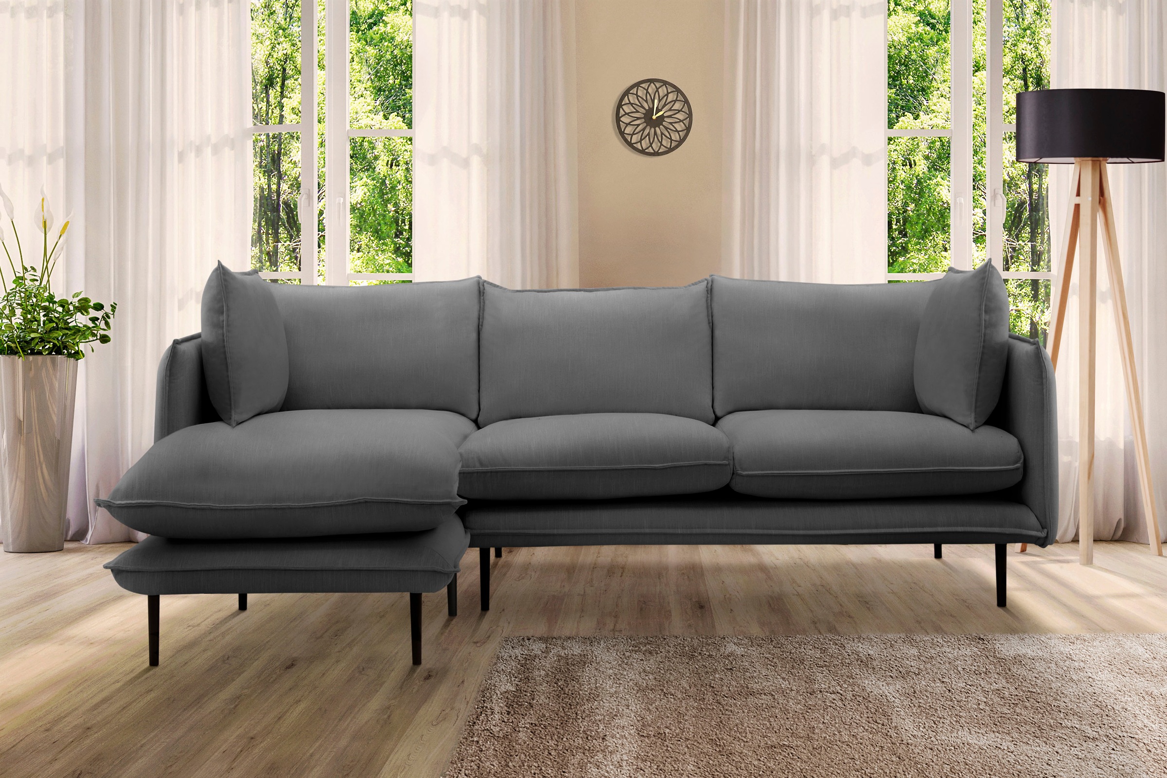 Home affaire Ecksofa "Somba L-Form" mit dickem Keder, Ottomane wahlweise li günstig online kaufen