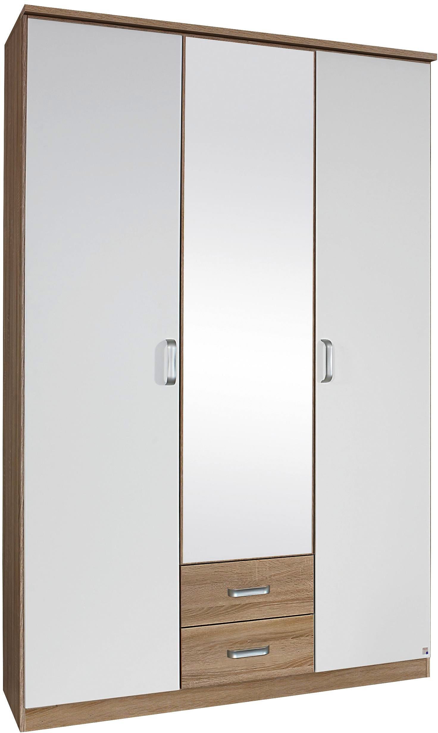 rauch Kleiderschrank "Schrank Drehtürenschrank Garderobe Ankleide Schlafzimmerschrank GANDRA" Breiten 136/181/226/271 cm, Höhe 212 cm, mit Oberkranz und voll aufgelegtem Spiegel MADE IN GERMANY