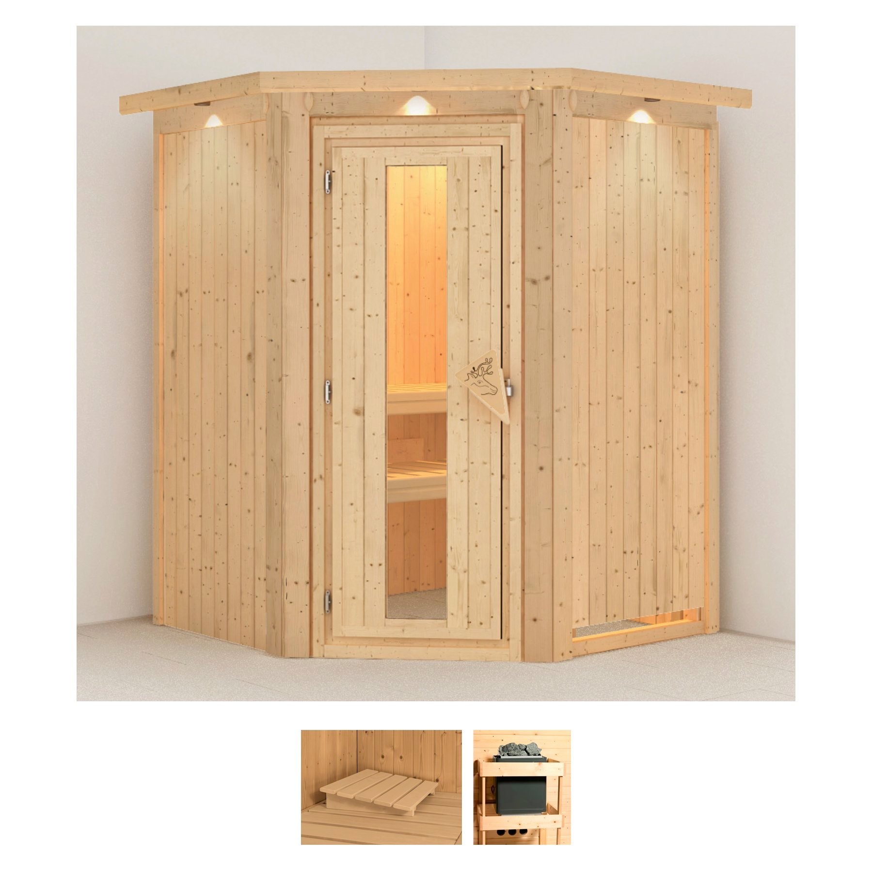 Karibu Sauna "Nanna" Set, ohne Ofen
