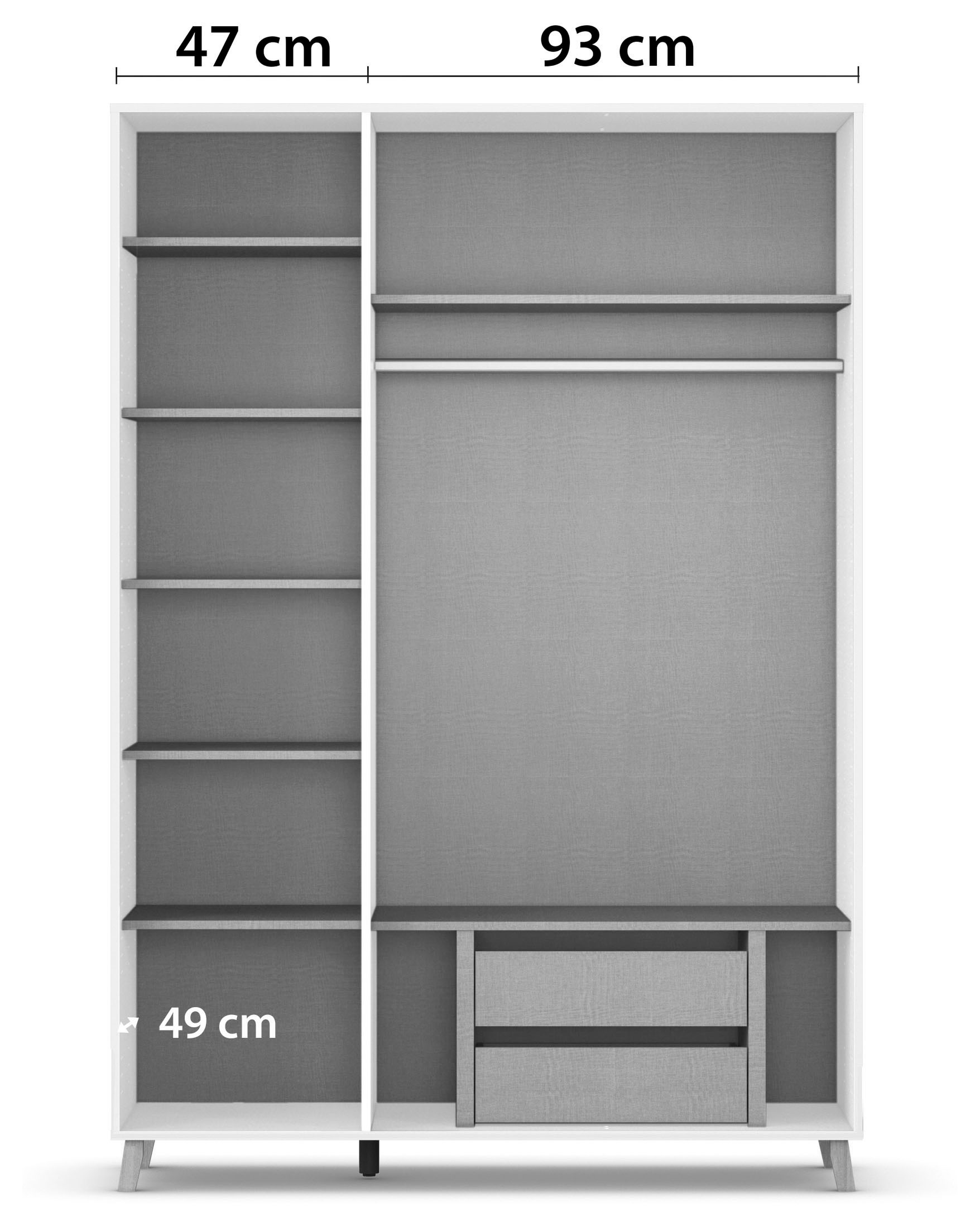 rauch Drehtürenschrank »Kleiderschrank Schrank Garderobe Wäscheschrank SHINJO«, (in 3 verschiedenen Ausstattungen BASIC/CLASSIC/PREMIUM), Griffe und Füße aus Massivholz, viel Stauraum MADE IN GERMANY