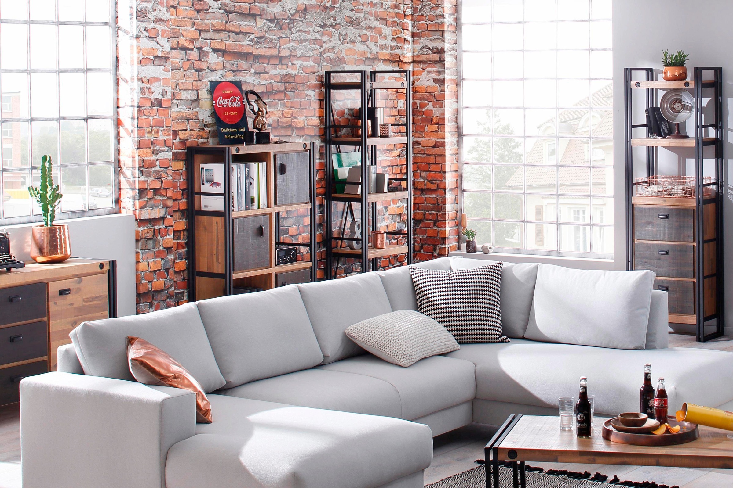 Komar Vliestapete »Vlies - Bricklane - Größe 368 x 248 cm«, bedruckt, Wohnzimmer, Schlafzimmer