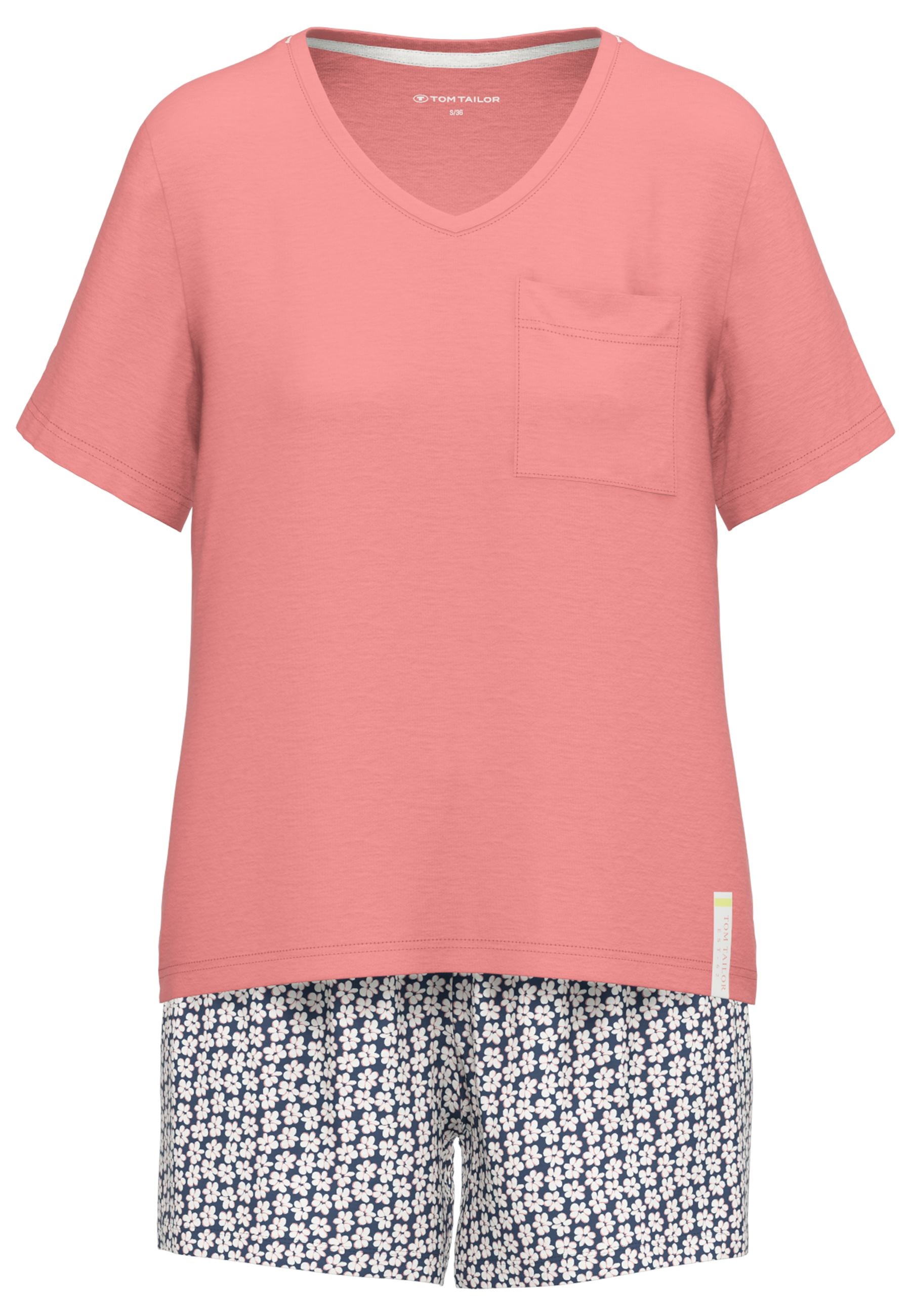 TOM TAILOR Shorty "Westport" 2 Stk. tlg., mit Print, Kurzarm, V-Ausschnitt, günstig online kaufen