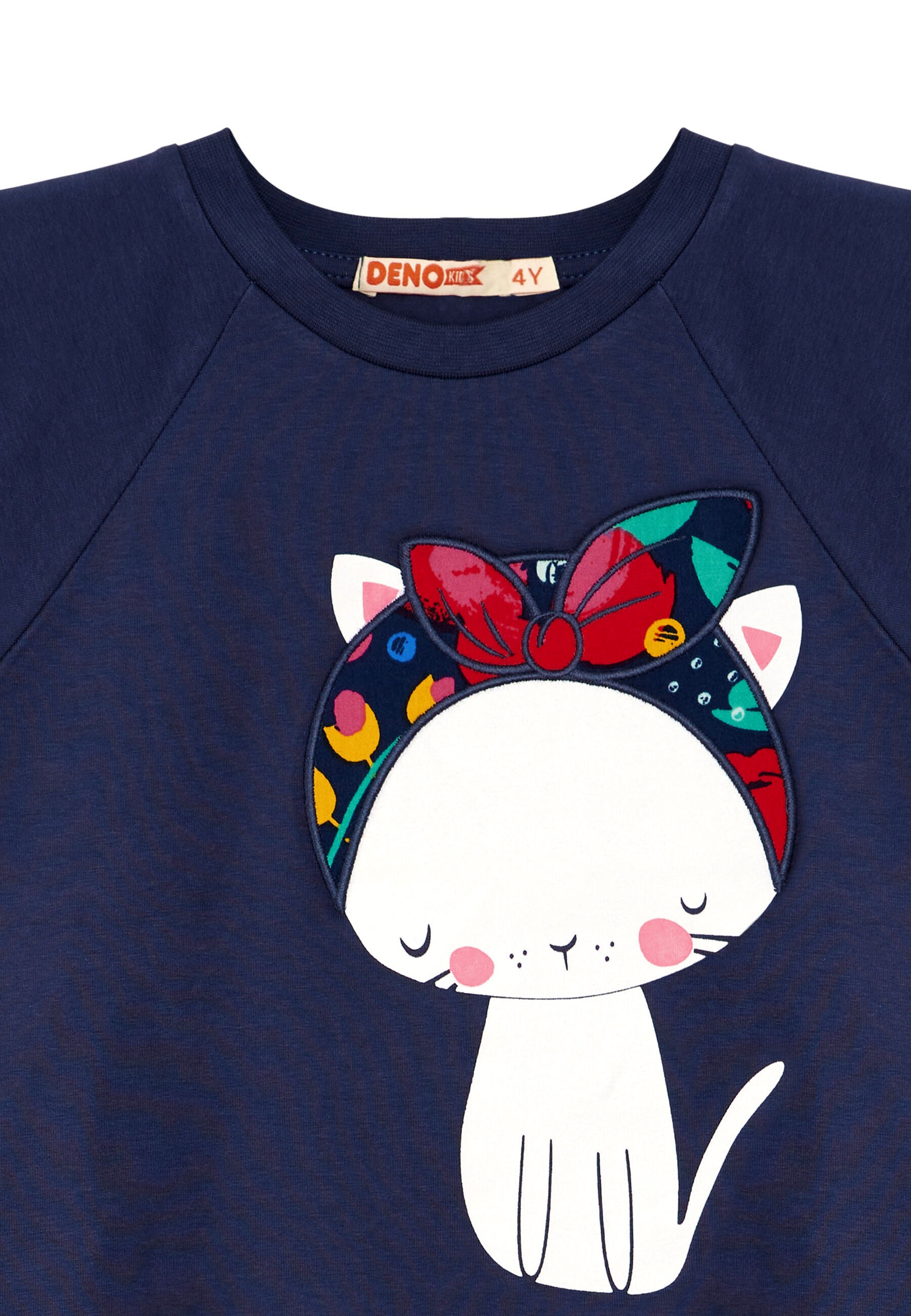 Denokids Hausanzug »Cat & Flowers«, (2 tlg.), mit Katzen-Print