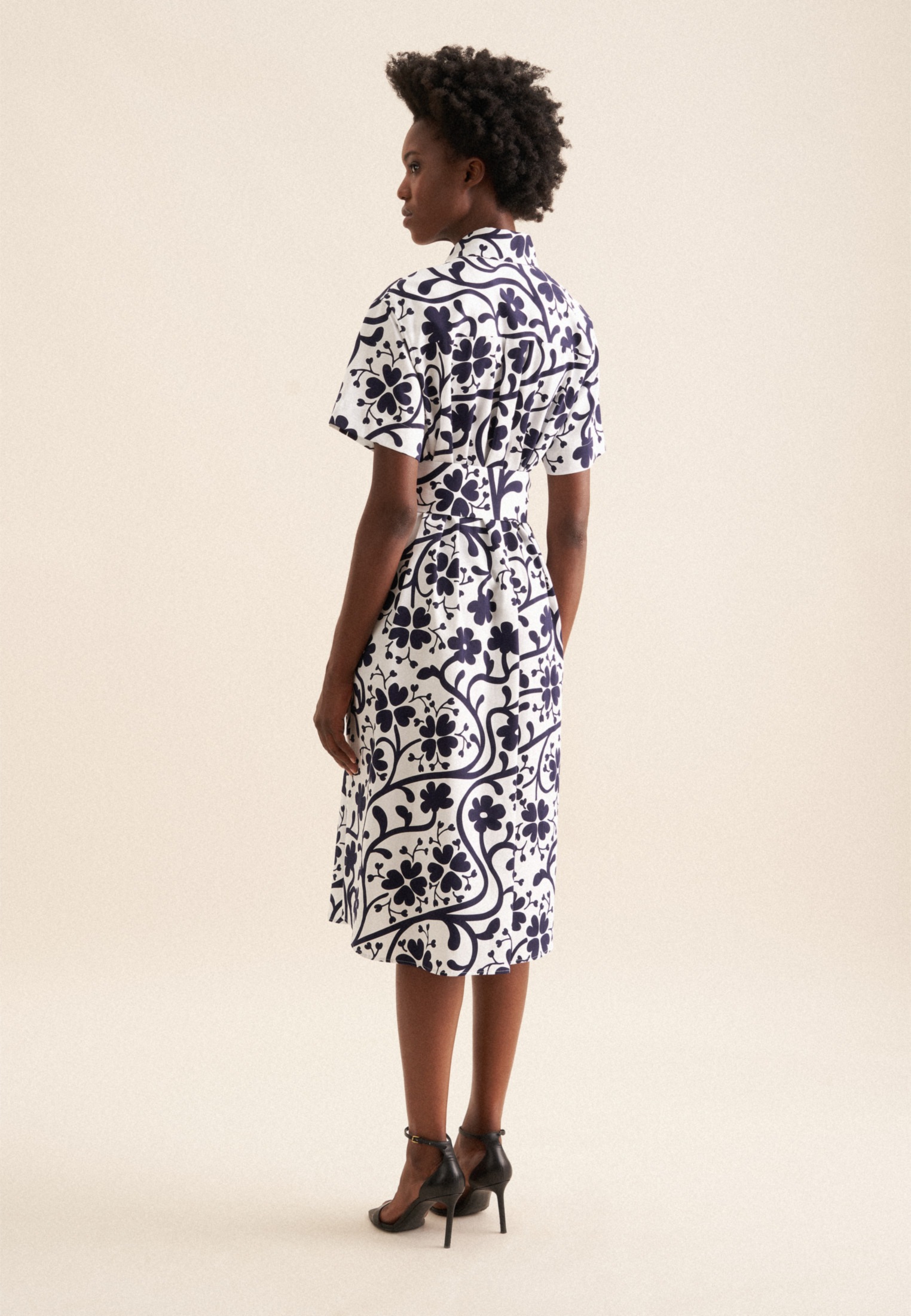 seidensticker Sommerkleid "Schwarze Rose" 1/2 Kragen Druck günstig online kaufen