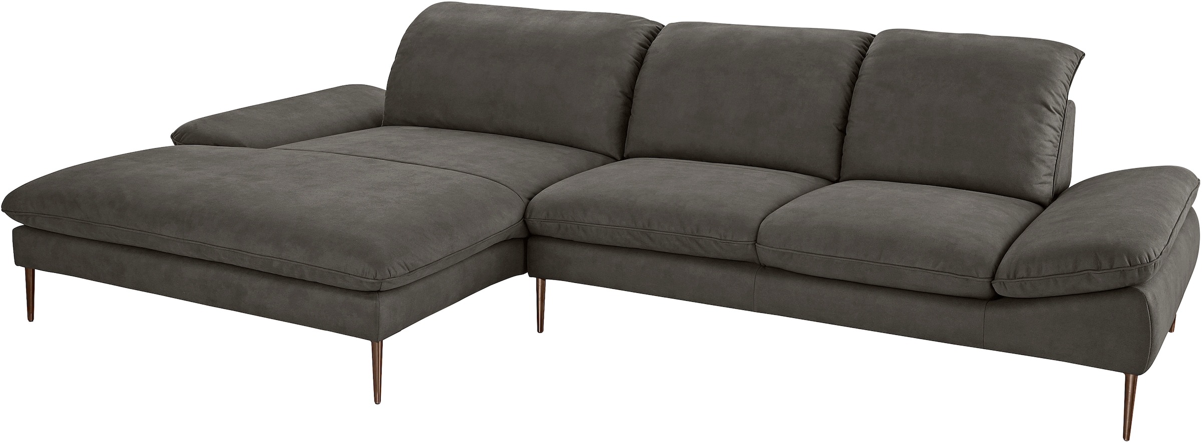 W.SCHILLIG Ecksofa »enjoy&MORE, Designsofa, bequem, elegant und zeitlos, L-Form«, Sitztiefenverstellung, Füße bronze pulverbeschichtet, Breite 340 cm