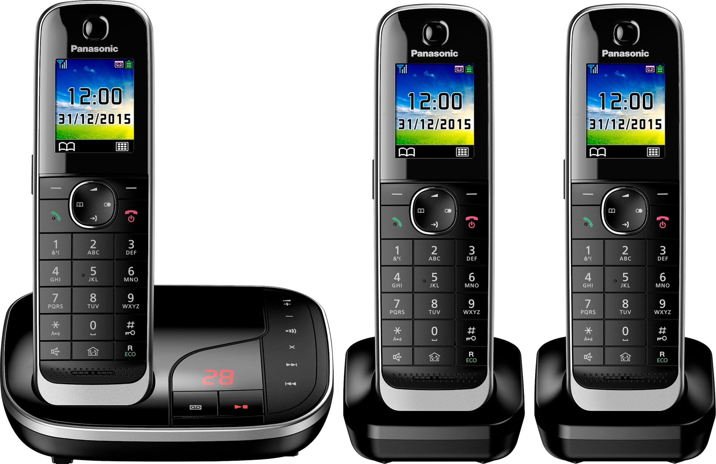 Panasonic Schnurloses DECT-Telefon »KX-TGJ323«, (Mobilteile: 3), mit Anrufbeantworter