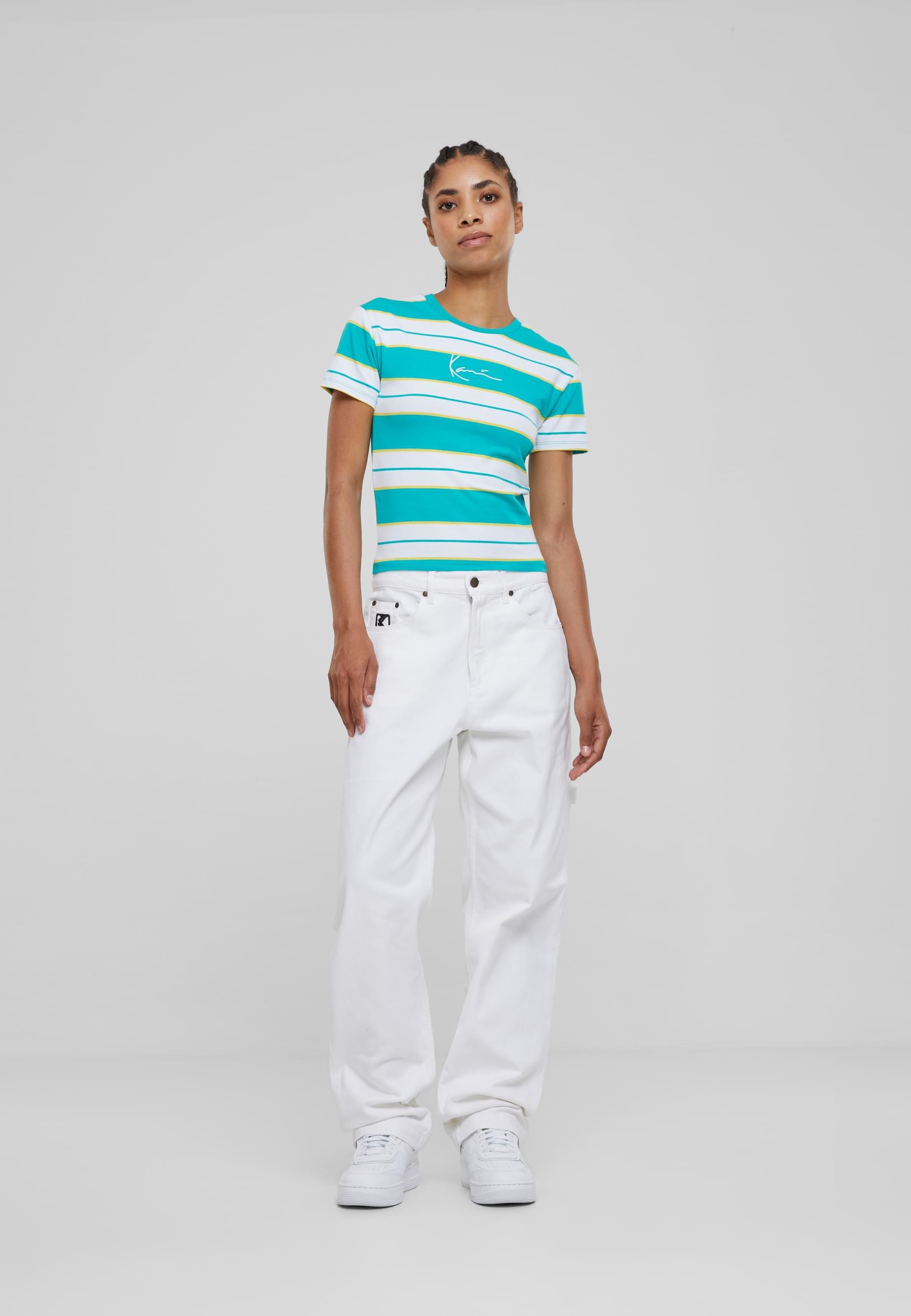 Karl Kani T-Shirt »Karl Kani Damen KW213-040-2 KK Small Signature Stripe Tee«, (1 tlg.)