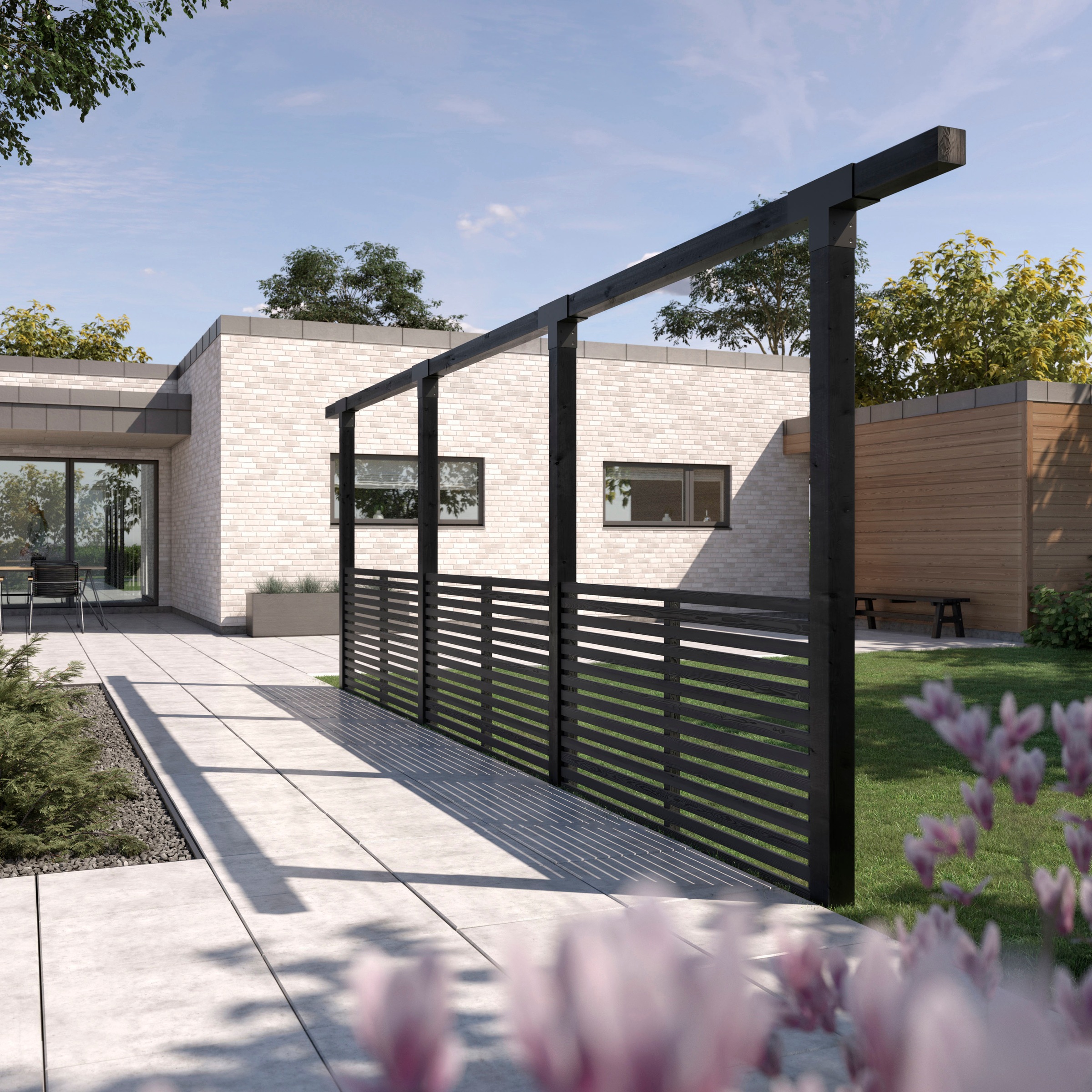 PLUS Pergola »Cubic«, 3 Module inkl. Tokyozäunen