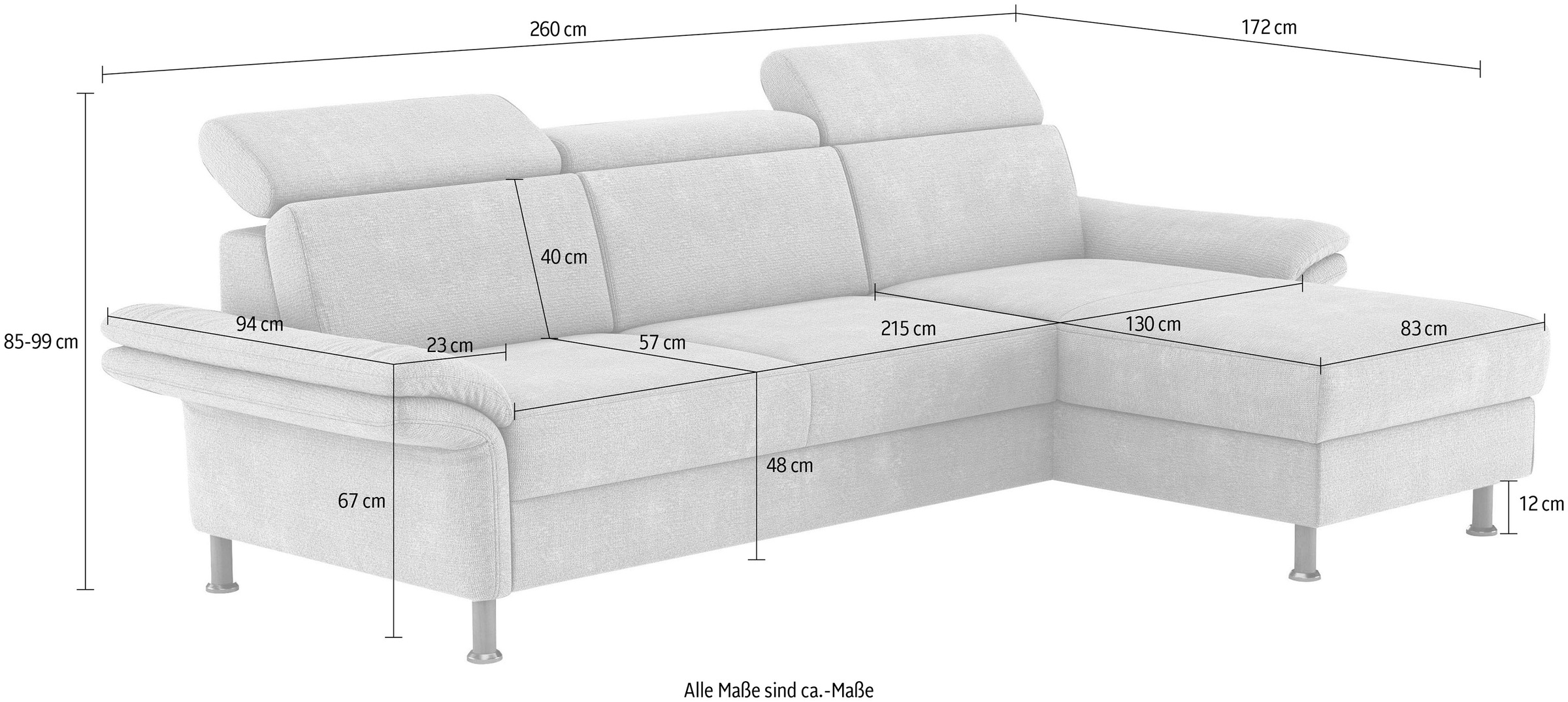 Home affaire Ecksofa »Calypso L-Form«, mit motorischen Funktionen im Sofa und Recamiere