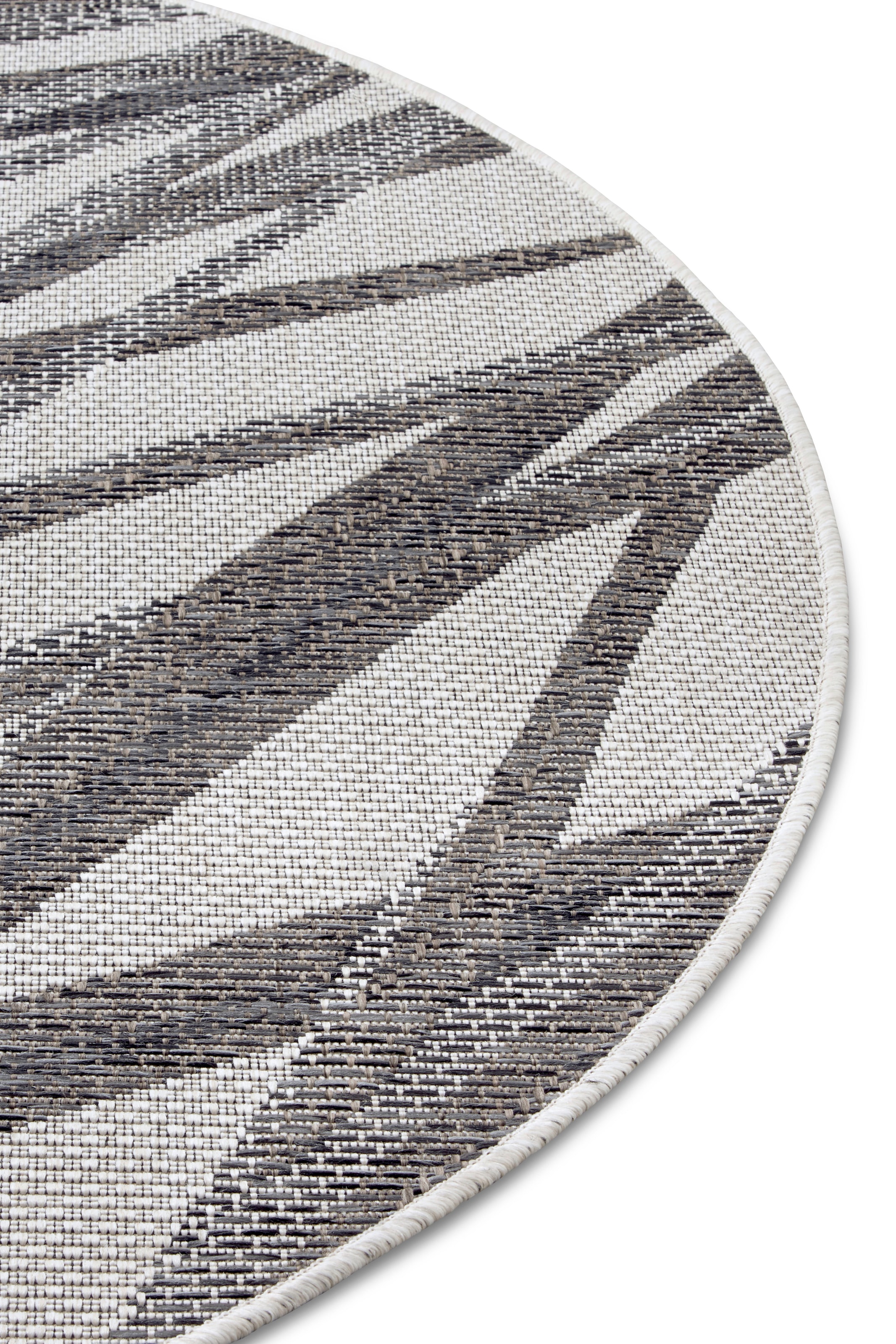 NORTHRUGS Teppich »Palm«, rund, 4 mm Höhe, Flachgewebe Florales Design, gekettelt, Robust, Pflegeleicht