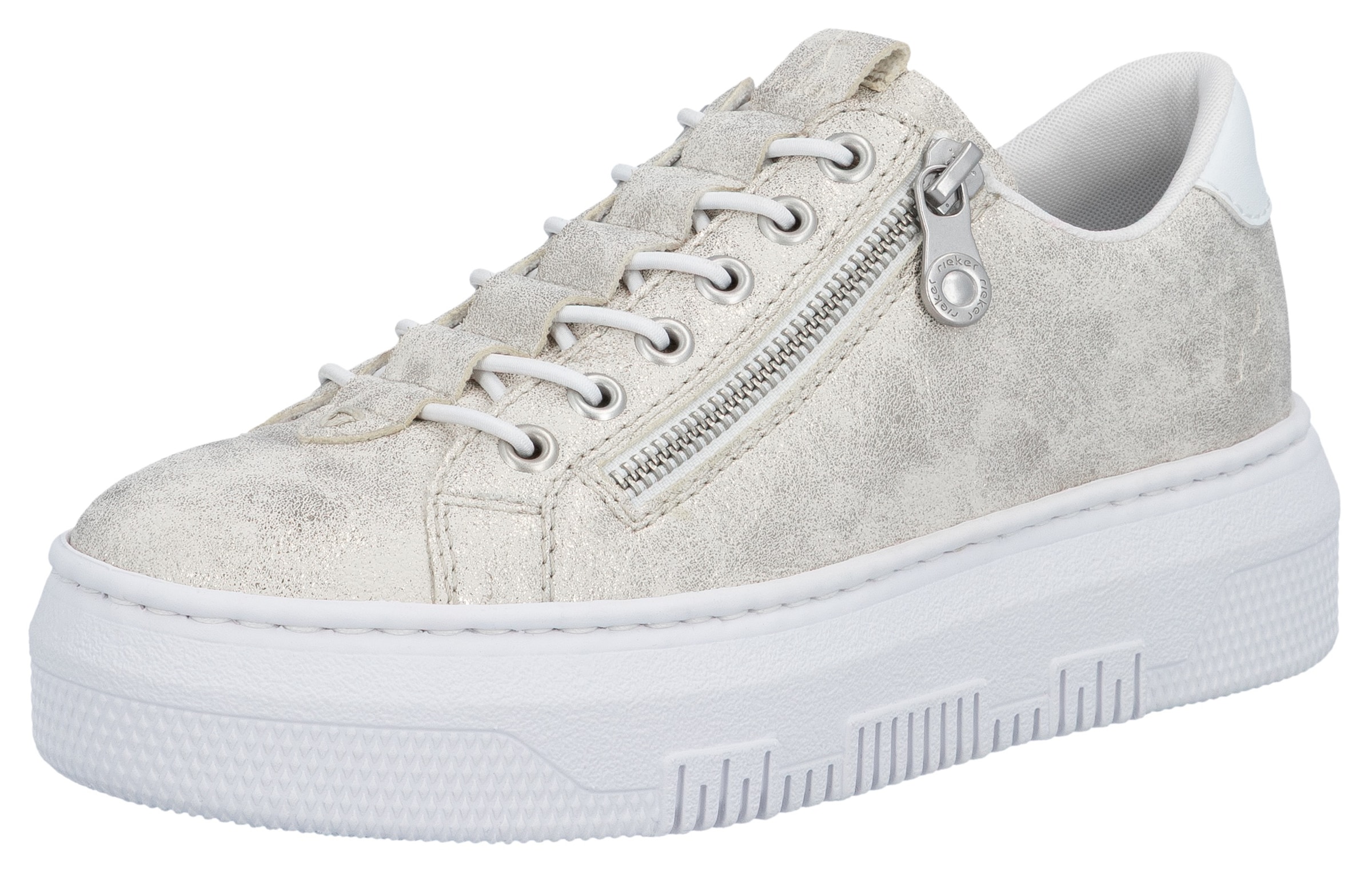 Rieker Plateausneaker Sneaker, Slip-On Sneaker, Slipper mit Schaftrandpolster
