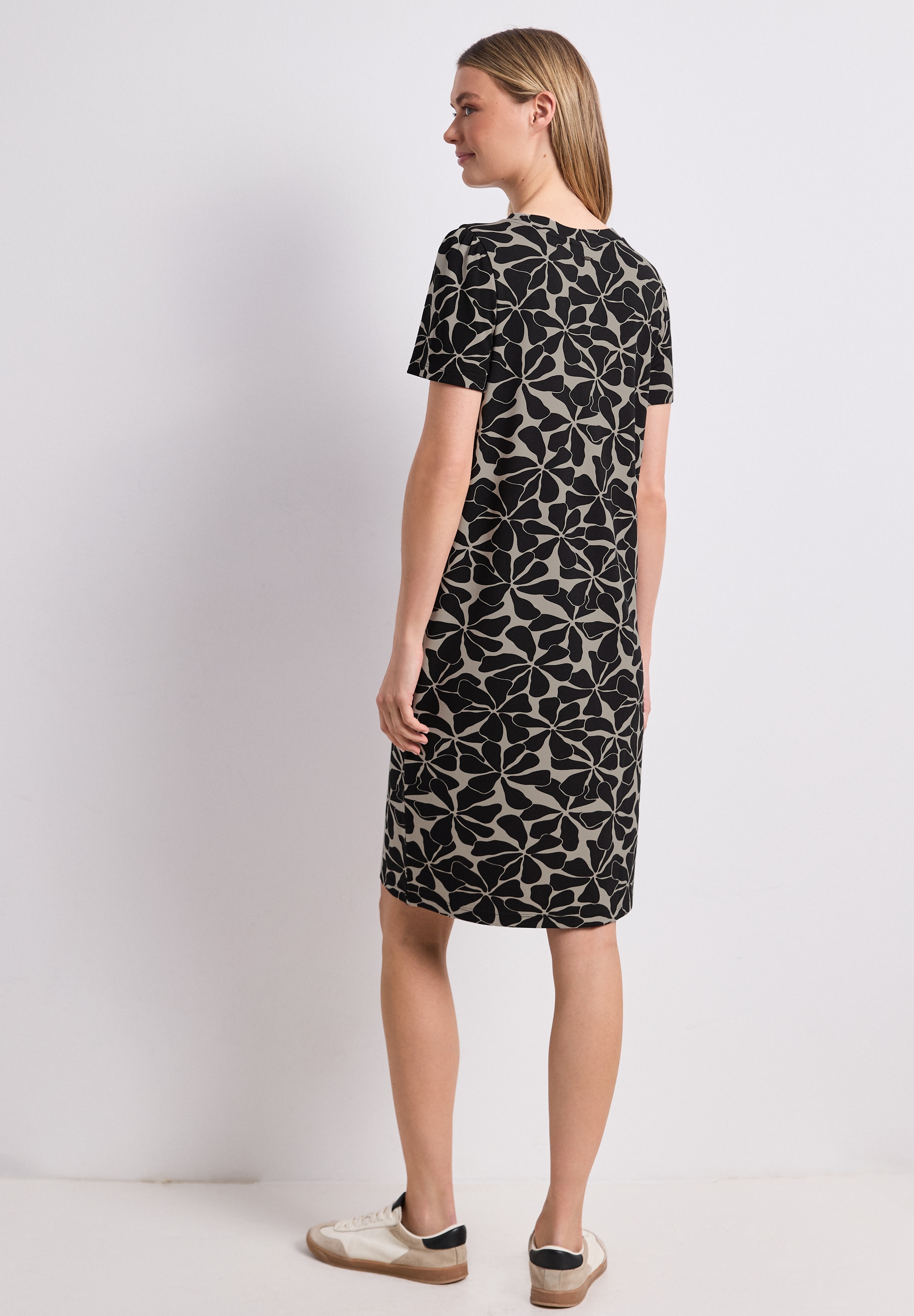 STREET ONE Midikleid Ohne Taschen mit Rundhalsausschnitt
