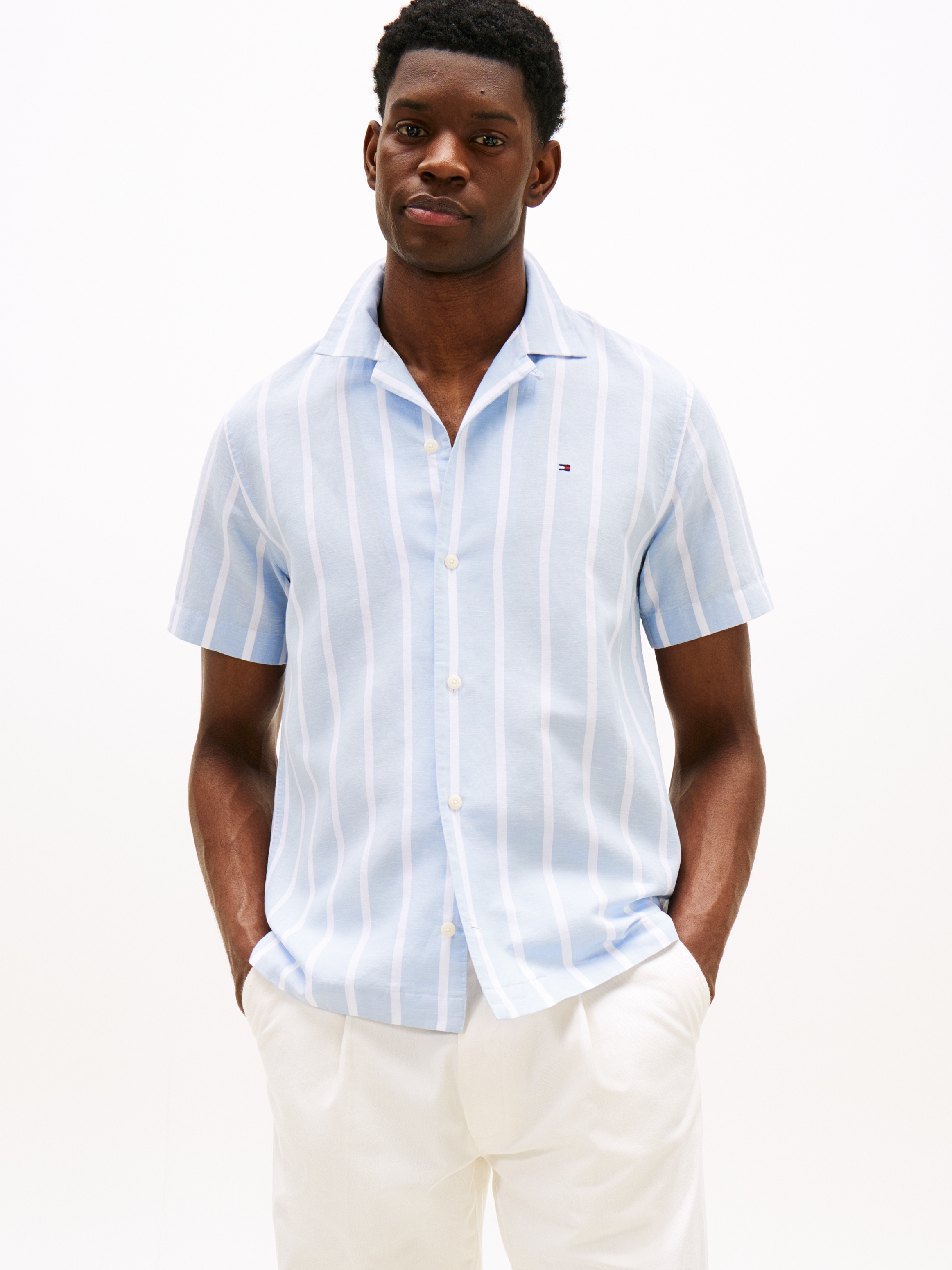 Tommy Hilfiger Kurzarmhemd "LINEN BLEND STRIPED SS RF SHIRT" günstig online kaufen