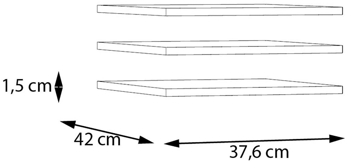 FORTE Einlegeboden, (3 St.), 3er Set Einlegeboden, variable Positionierung, Textilstruktur