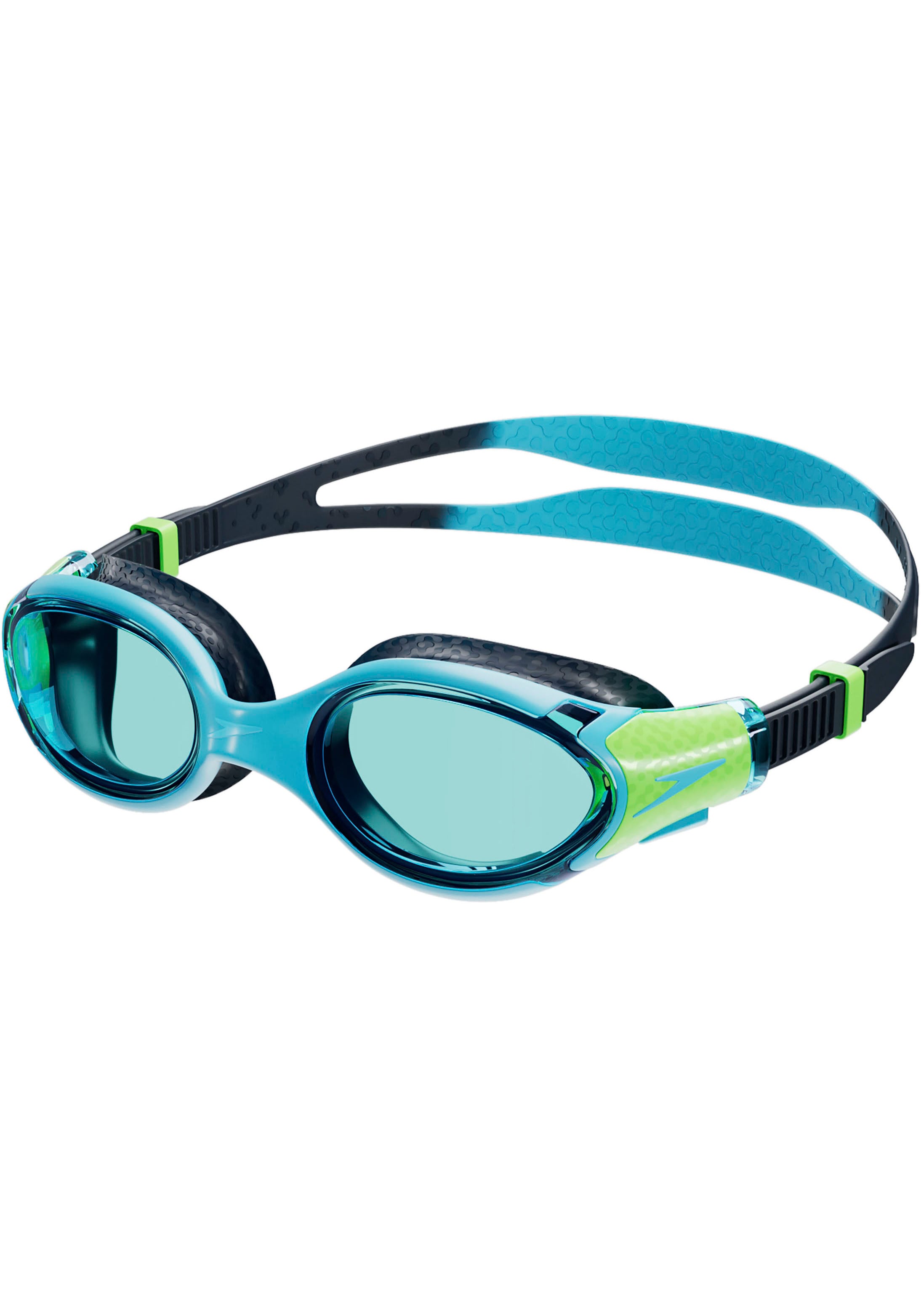 Speedo Schwimmbrille "JR BIOFUSE 2.0 DKBLU/LTBLU" breites optisches Profil, gepolsterte Dichtungen