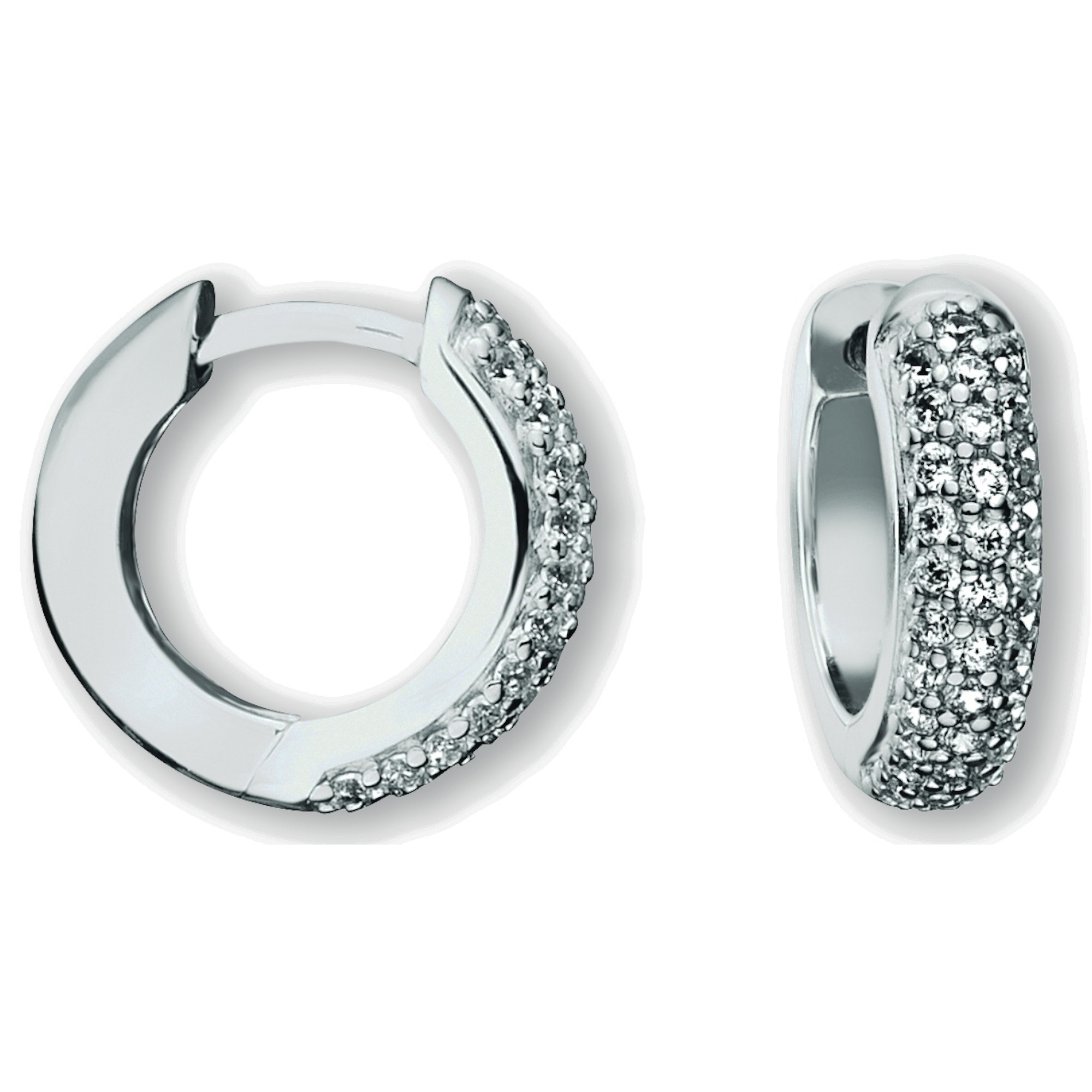 Paar Creolen ONE ELEMENT "Zirkonia Ohrringe Creolen aus 925 Silber", silber, Ohrringe, Damen, Damen,mit Zirkonia, Silber 925 (Sterlingsilber), Ihr persönliches Symbol – liebevoll gearbeitet für jeden Tag 3