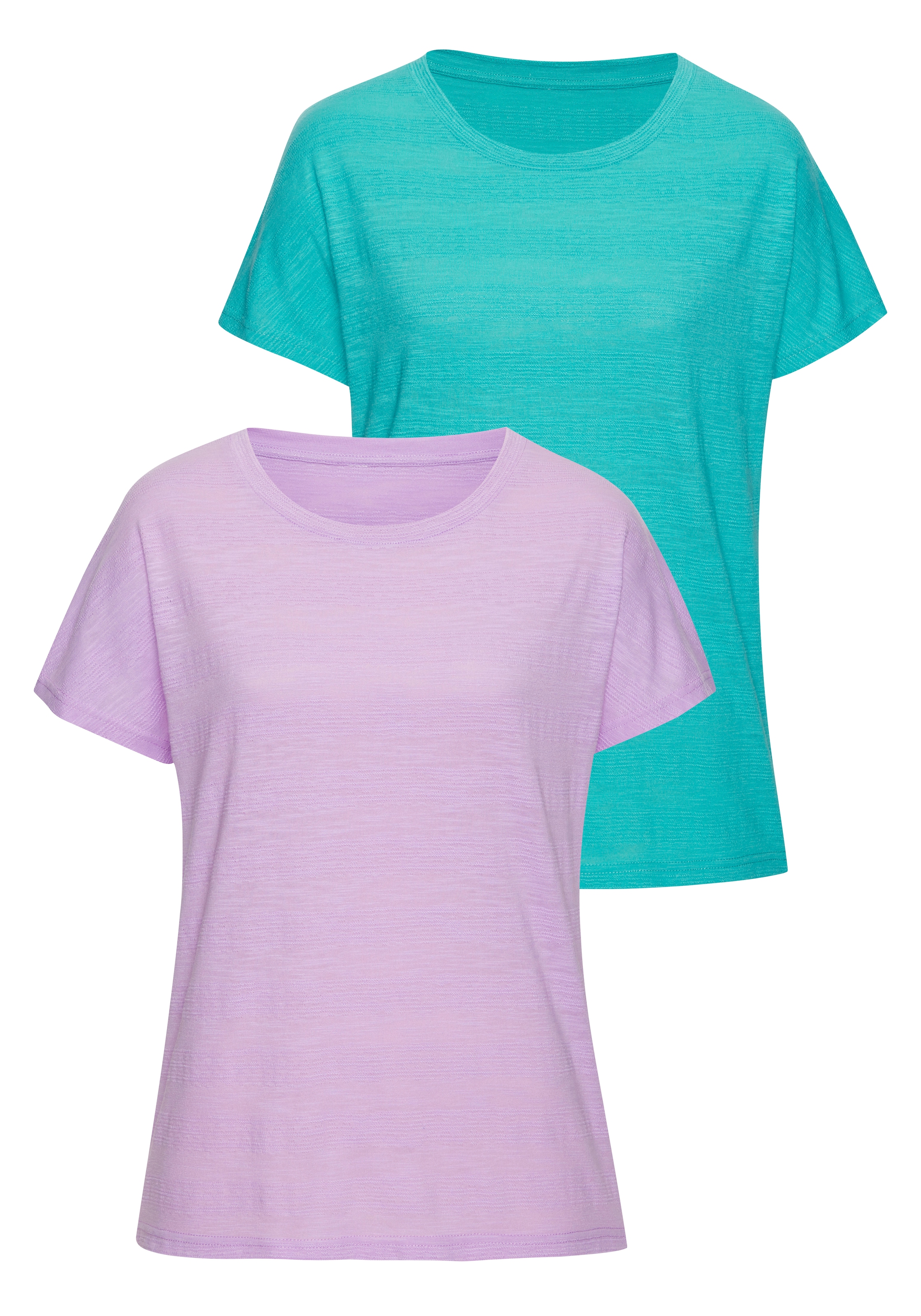 Vivance T-Shirt "mit modischer Strukturoptik", (2er-Pack), aus pflegeleicht günstig online kaufen