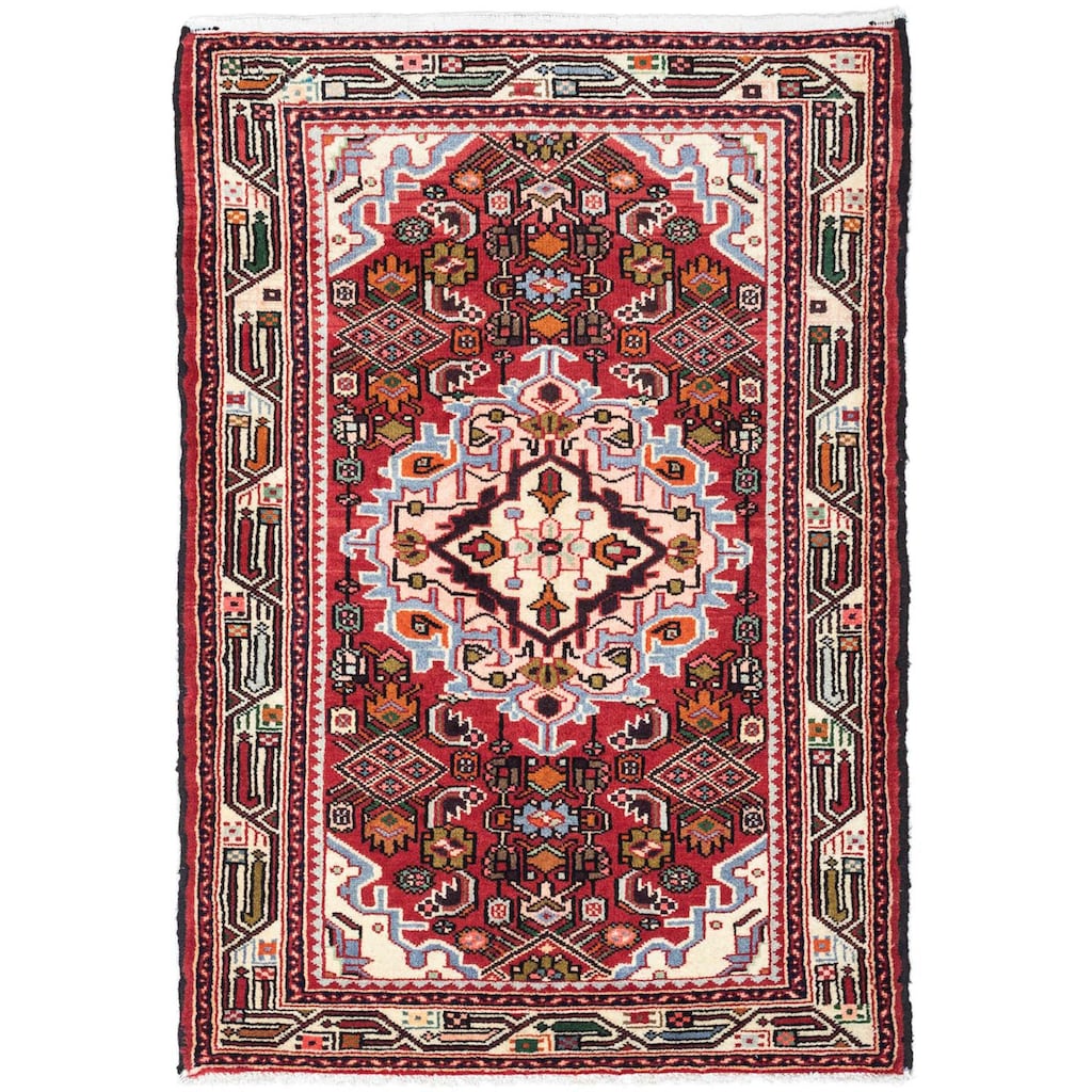 morgenland Wollteppich »Hosseinabad Medaillon Rosso chiaro 125 x 80 cm«, rechteckig