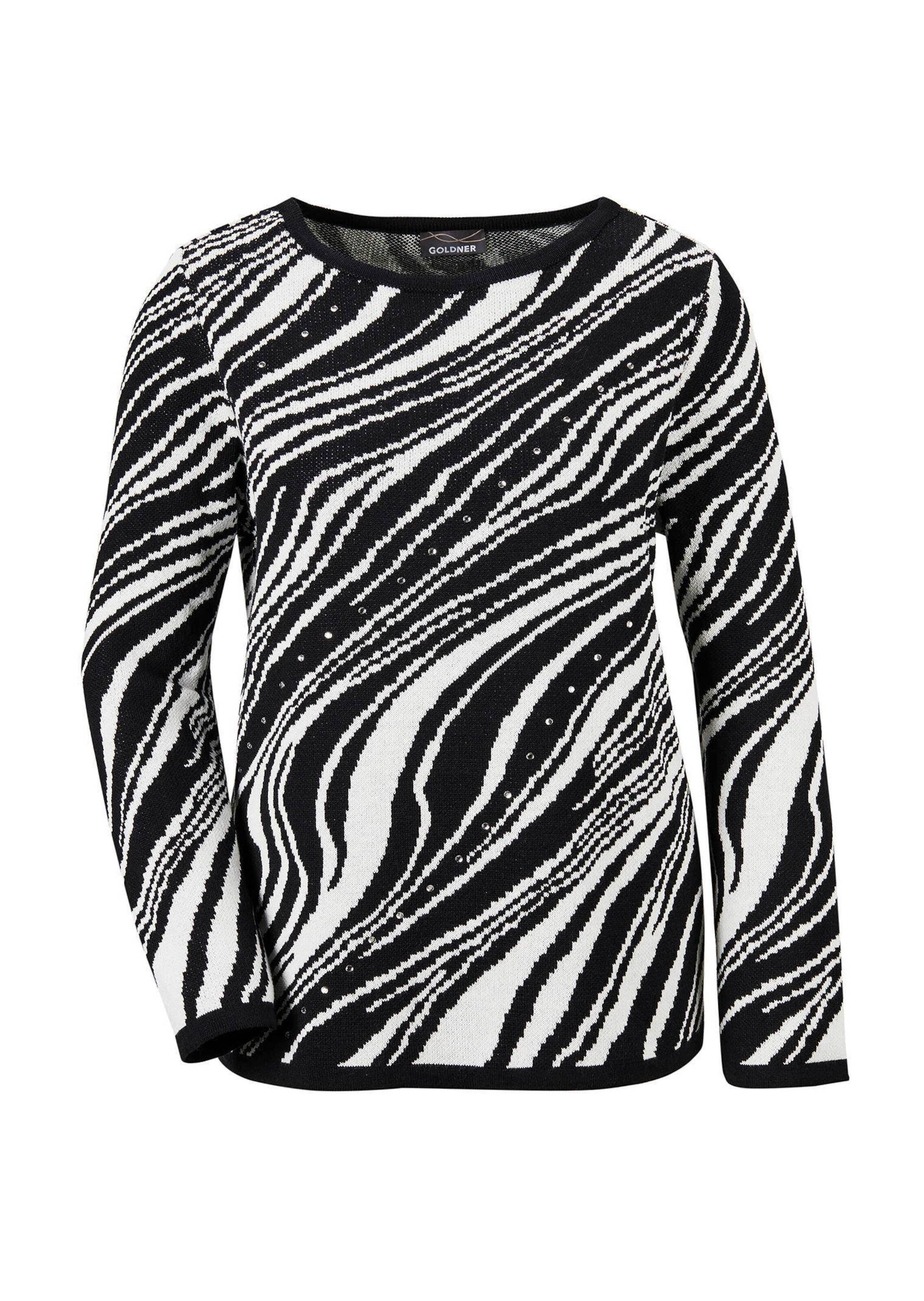 GOLDNER Strickpullover "Kurzgröße Ausdrucksstarker Pullover mit handverarbe günstig online kaufen