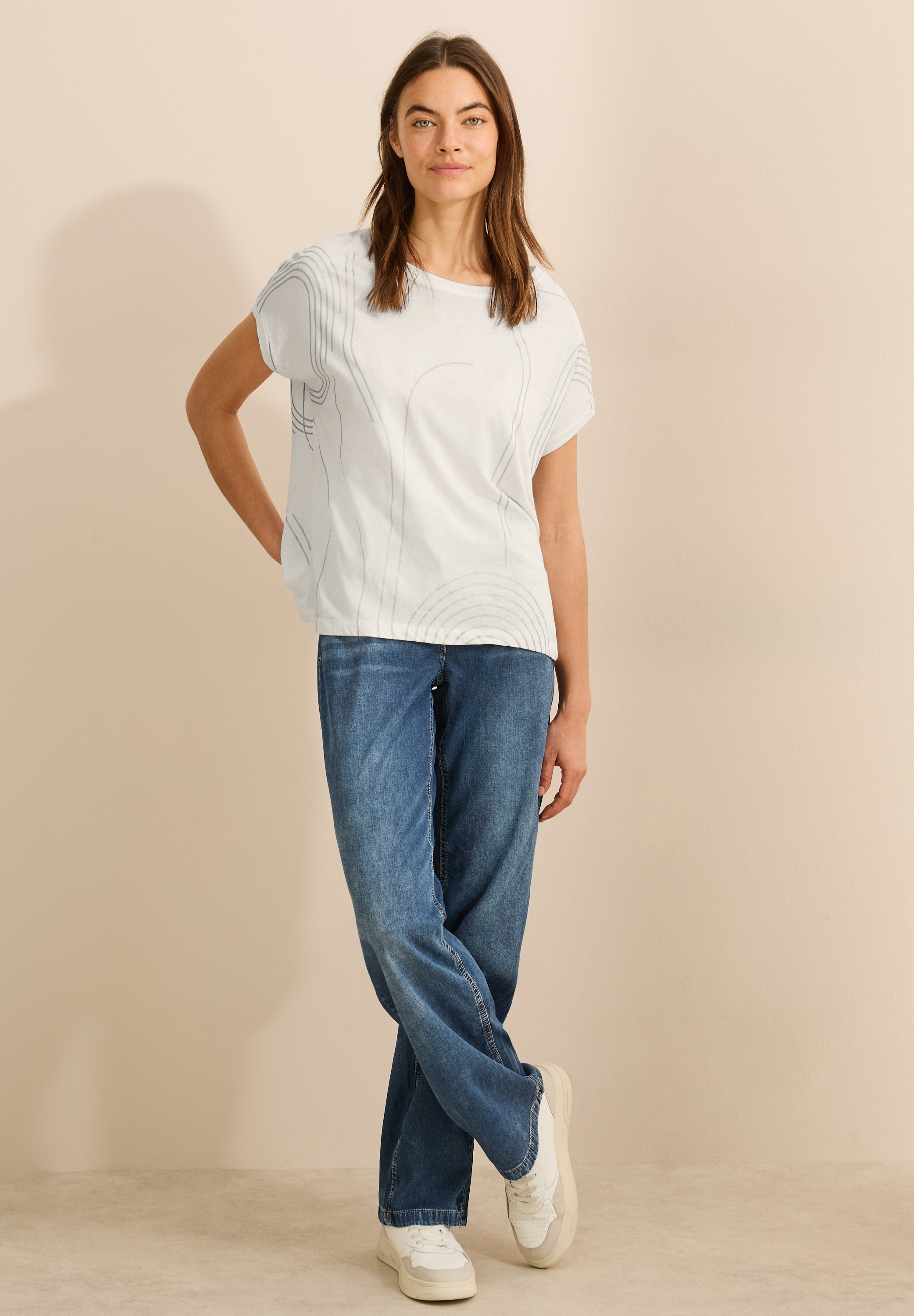 Cecil T-Shirt, mit U-Boot-Ausschnitt