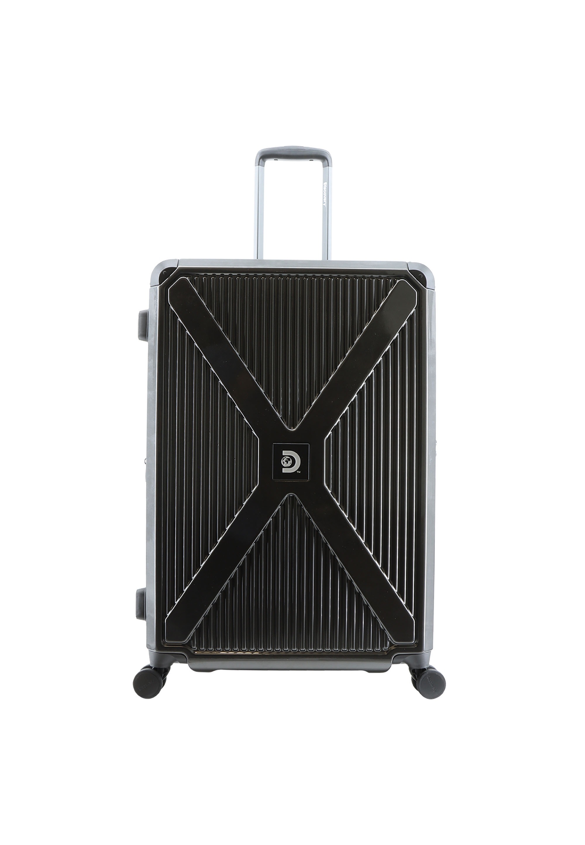 Koffer DISCOVERY "Crossroad", Gr. B/H/T: 54cm x 76,5cm x 32cm, schwarz, Polyester, Koffer, Large - Hartschalenkoffer - Polycarbonate Material