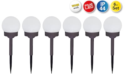 LED Solarleuchte »Ground Spikes«, 6 flammig-flammig, LED 6er Set Solarleuchten,je 1x...