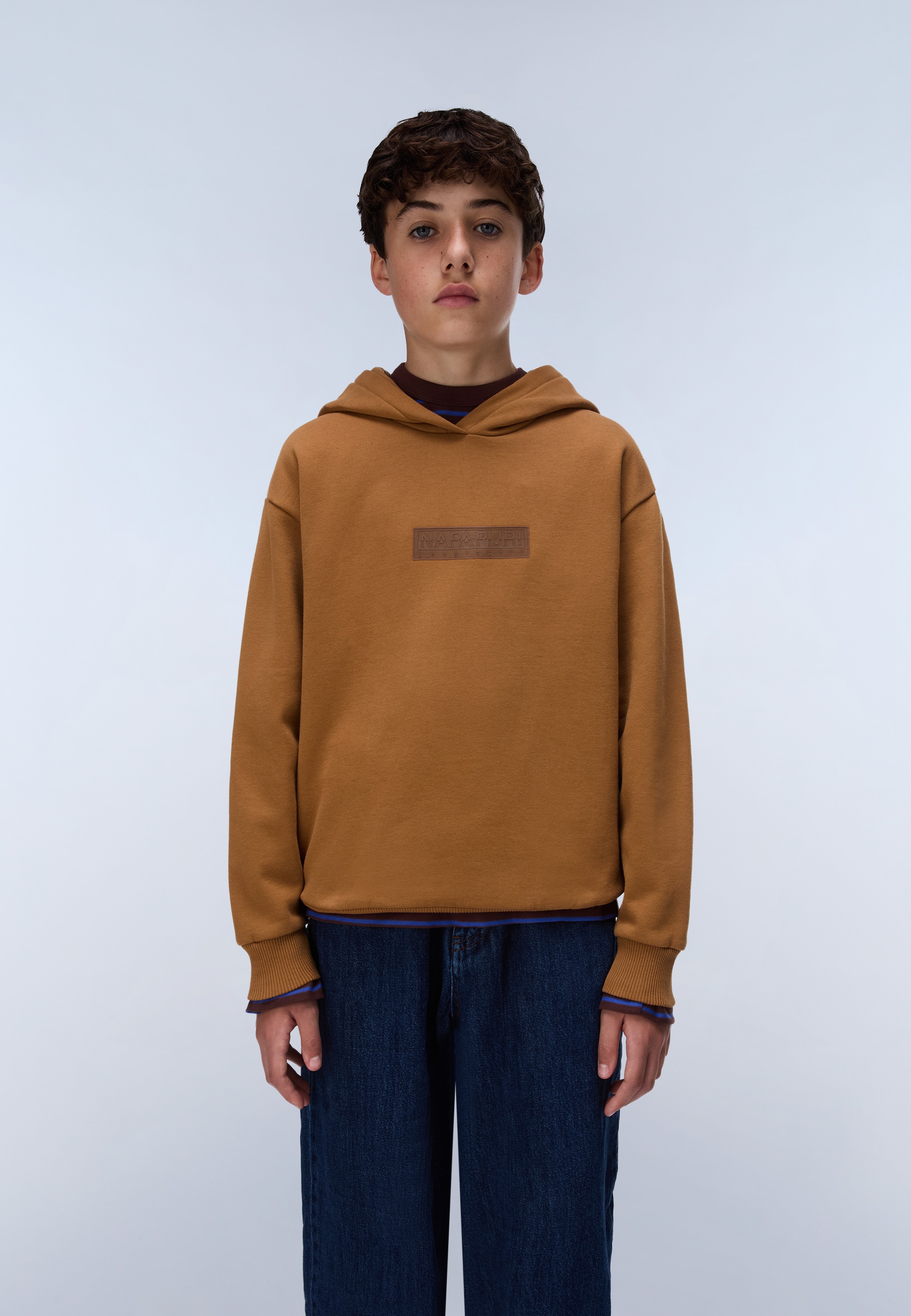 Napapijri Kapuzensweatshirt »K B-NEW BOX LOGO H W BLU MARINE«, mit Rundhalsausschnitt, aus Baumwolle und Polyester, in normaler Länge
